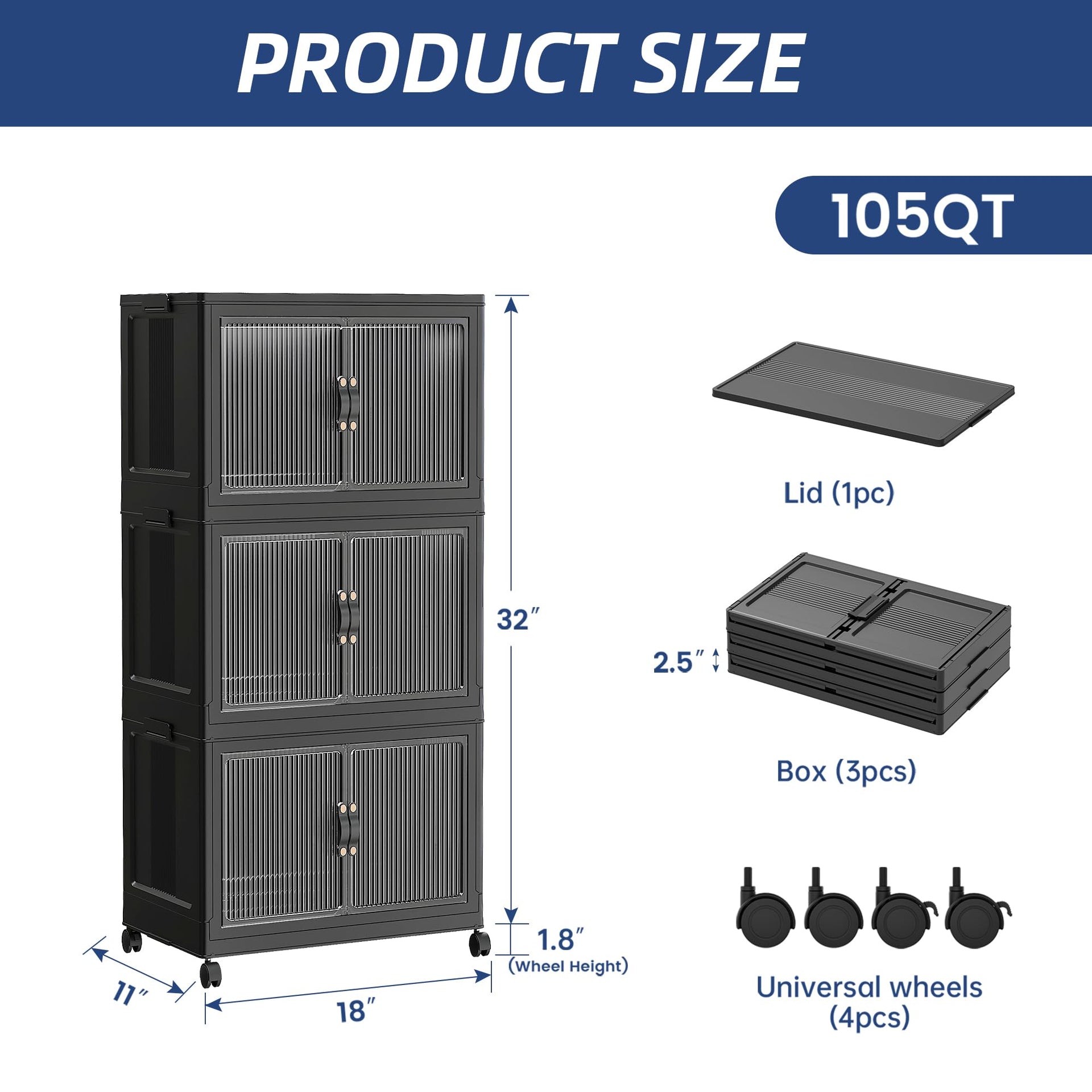 105Qt Stackable Storage Bins
