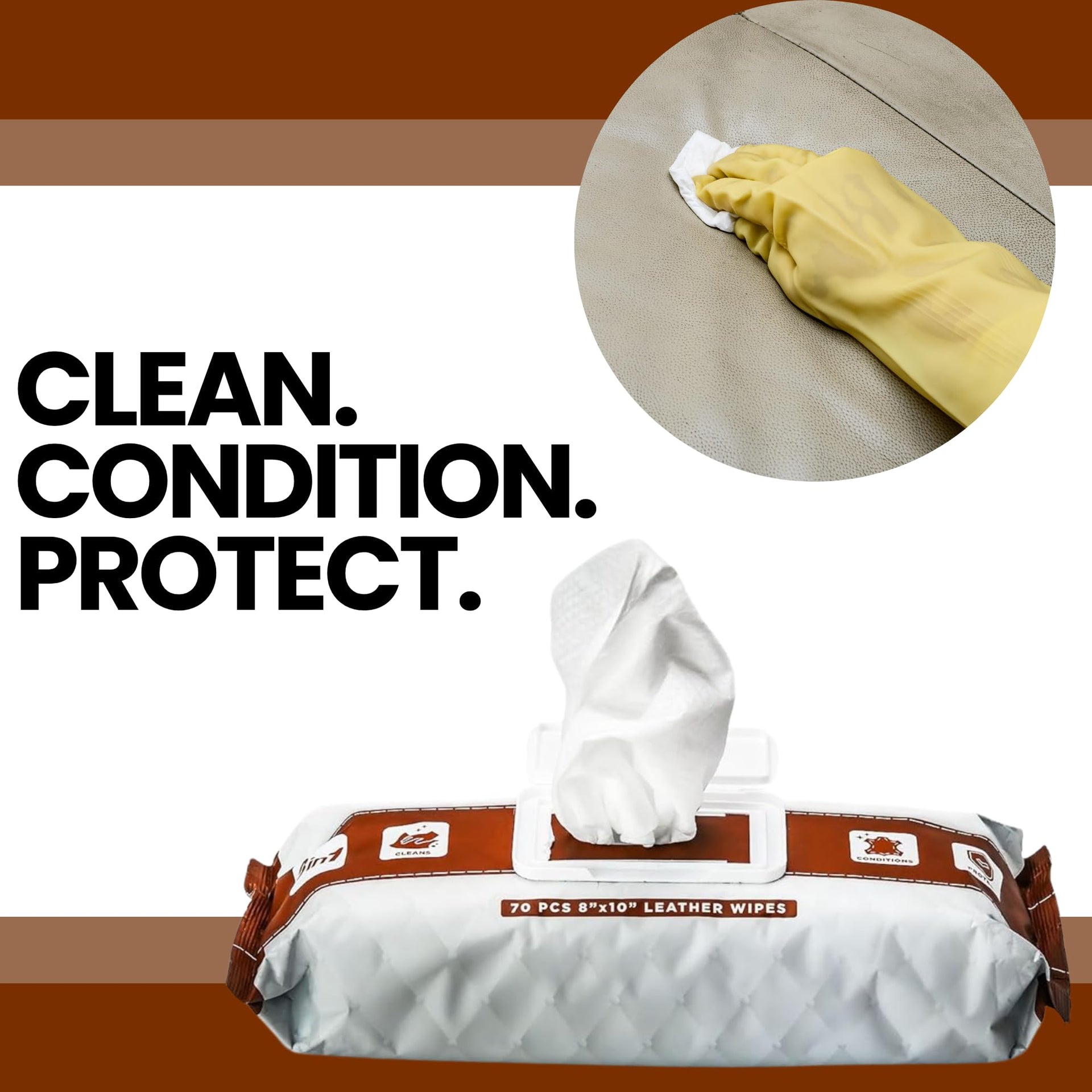 Leather Cleaner Wipes (70 Count)