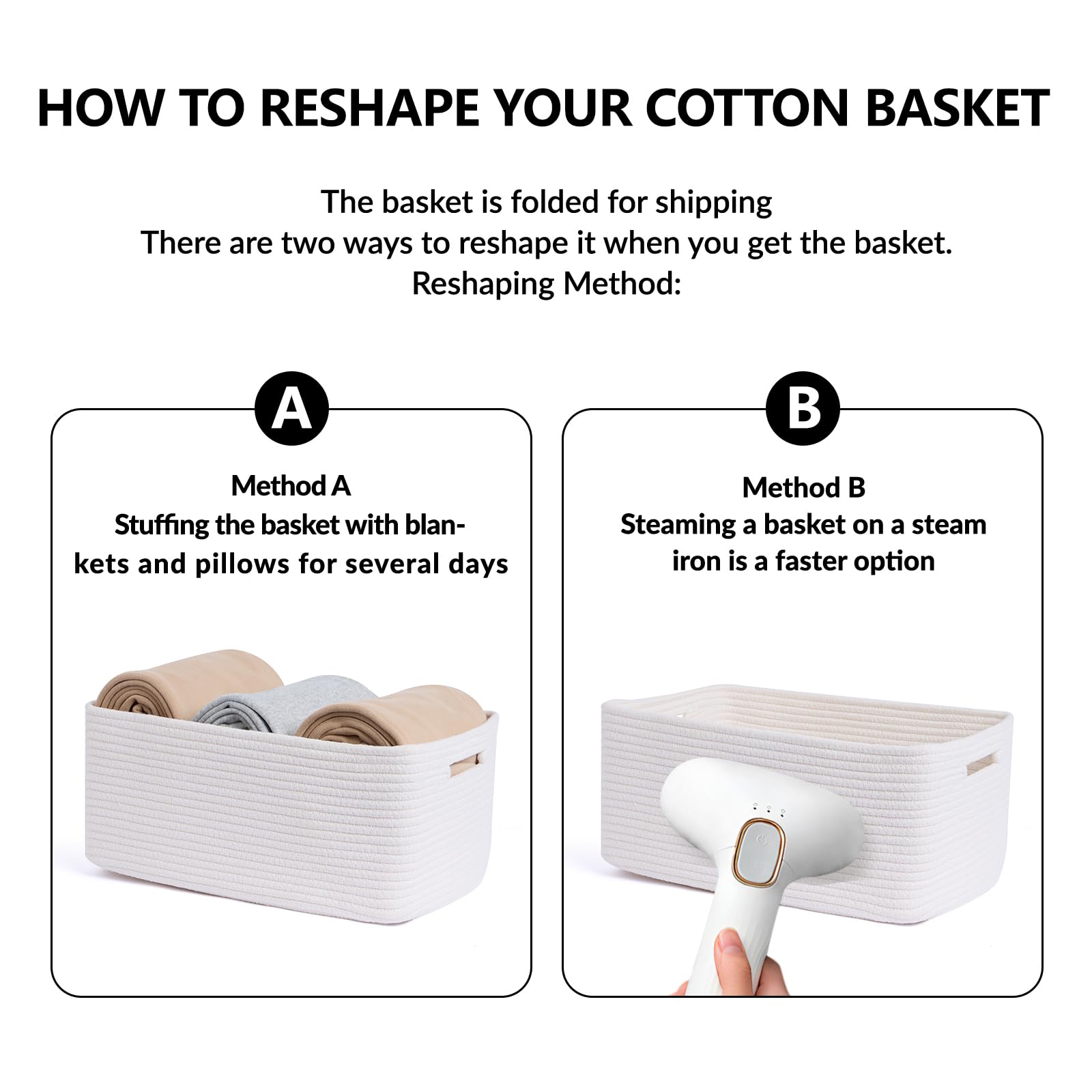 Large Storage Baskets for Organizing (4 Count)