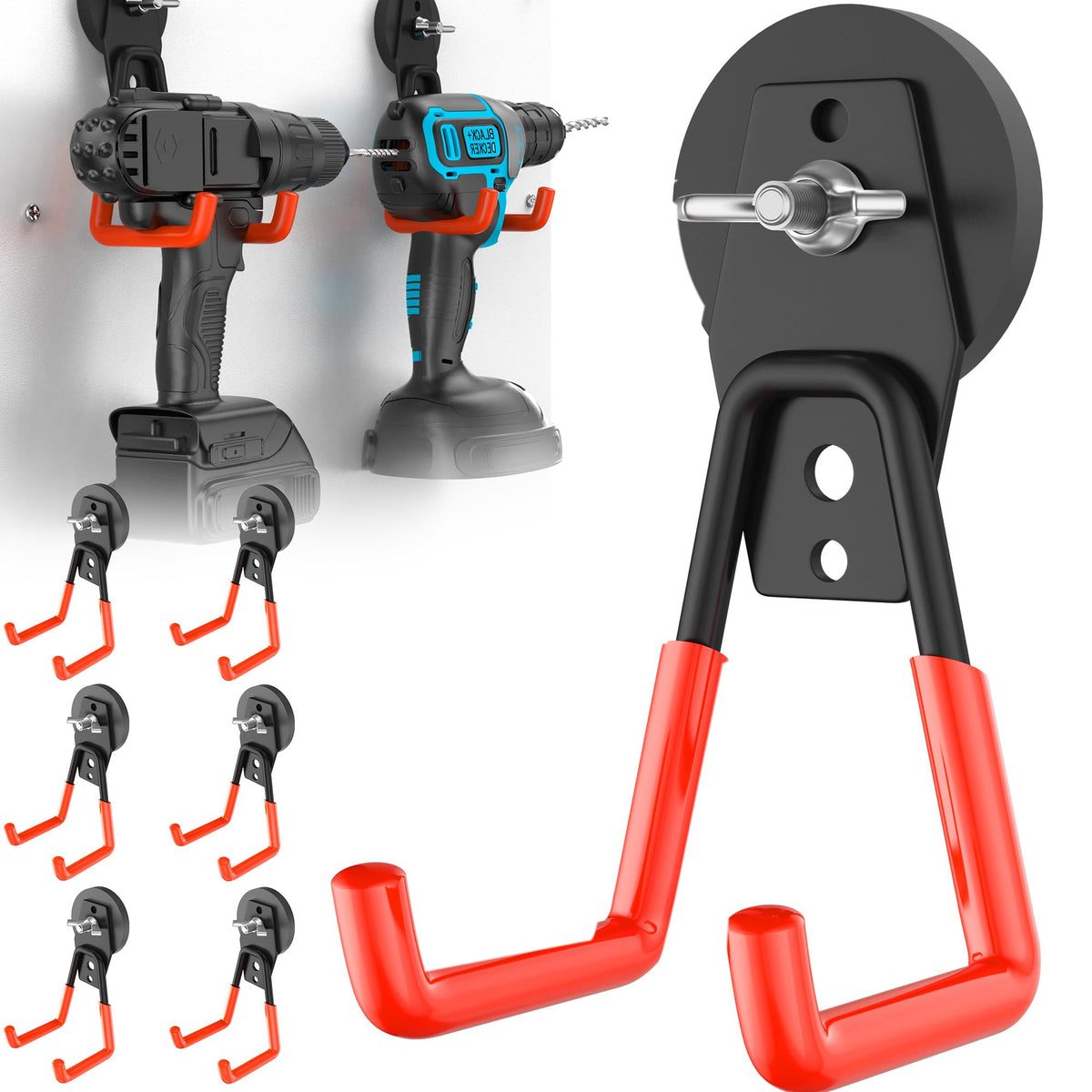 6 Pack Large Magnetic Hooks Heavy Duty (6 Count)