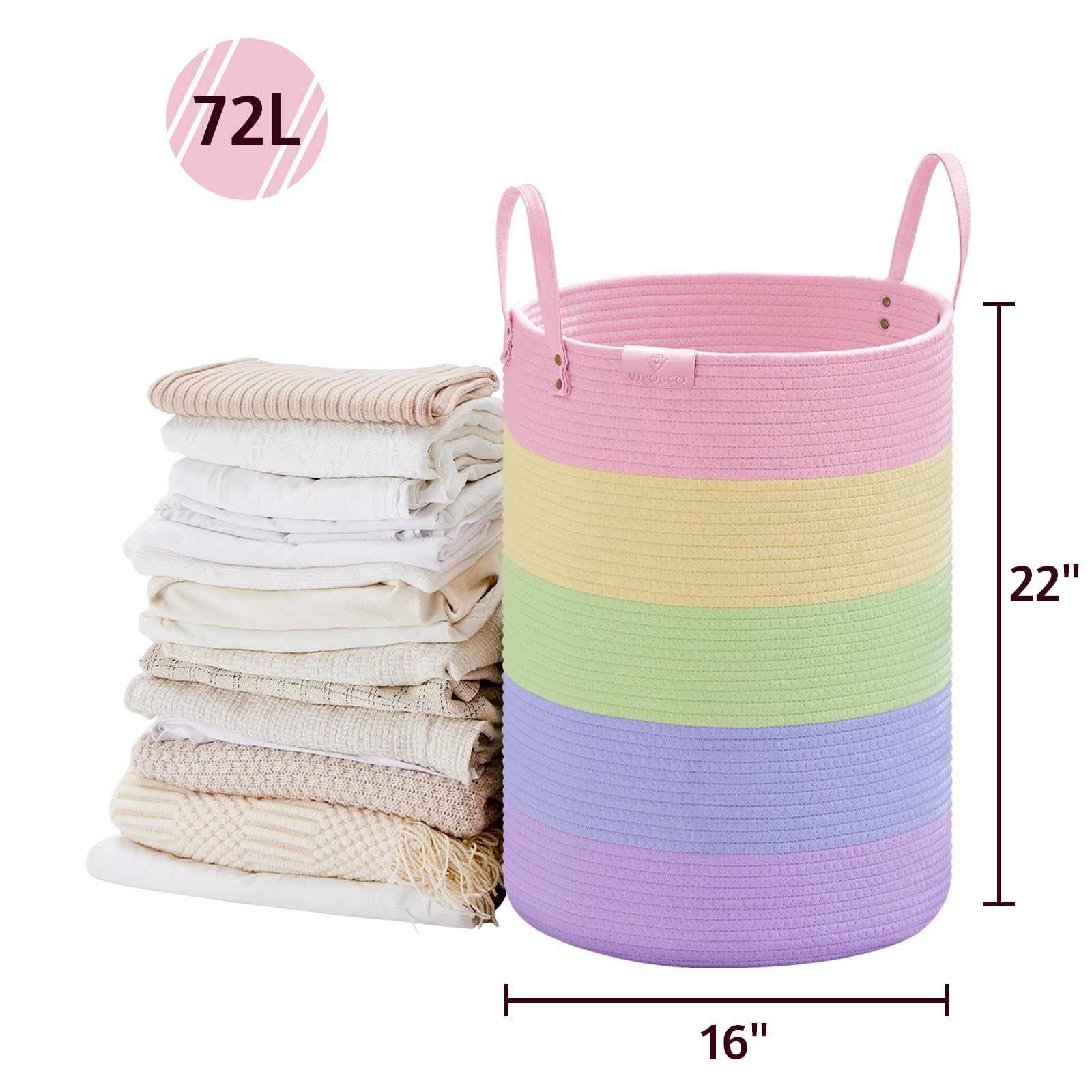 72L Tall Woven Rope Laundry Hamper (2434.6096 Fl Oz) - ModHome Supplies
