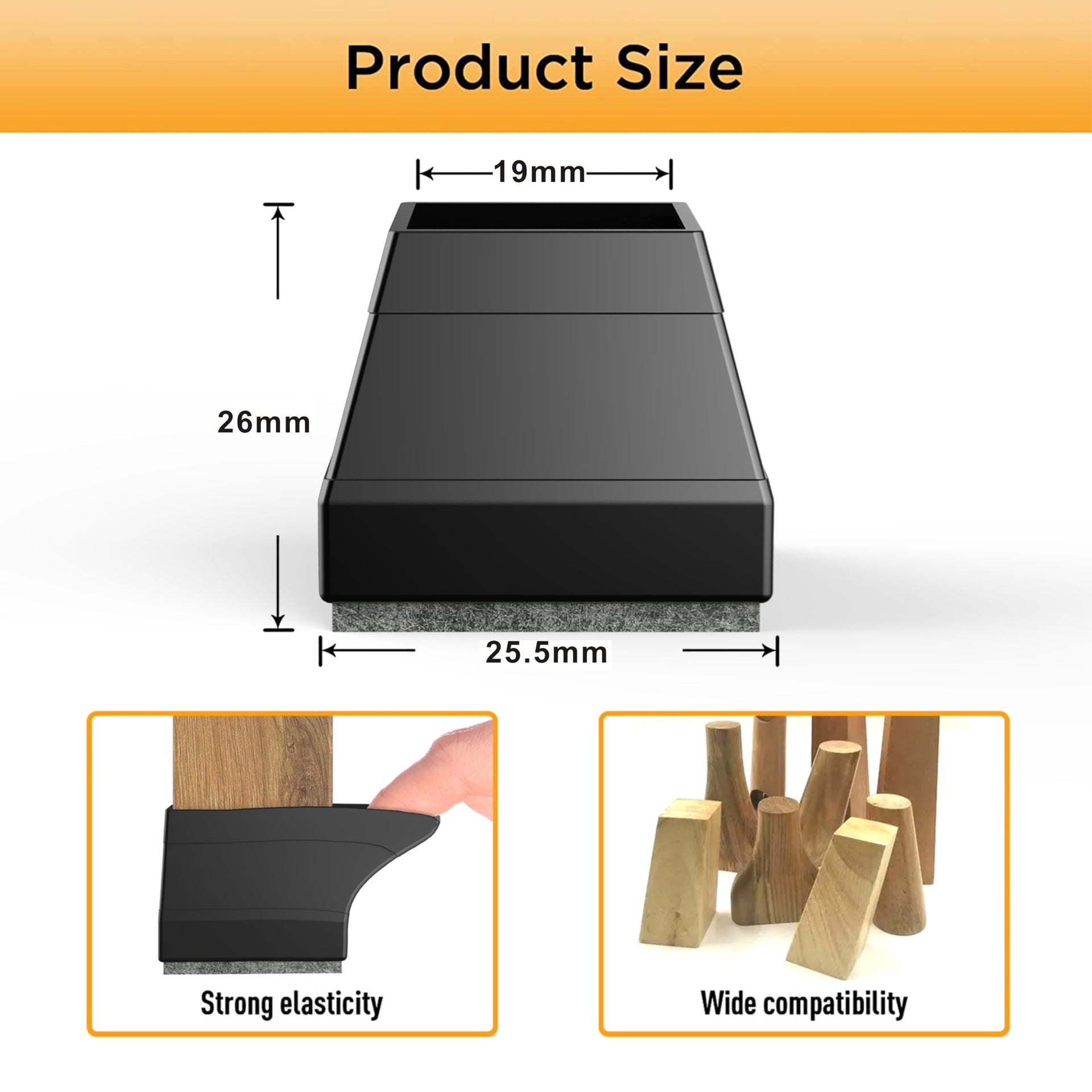 Square Chair Leg Protectors for Hardwood Floors