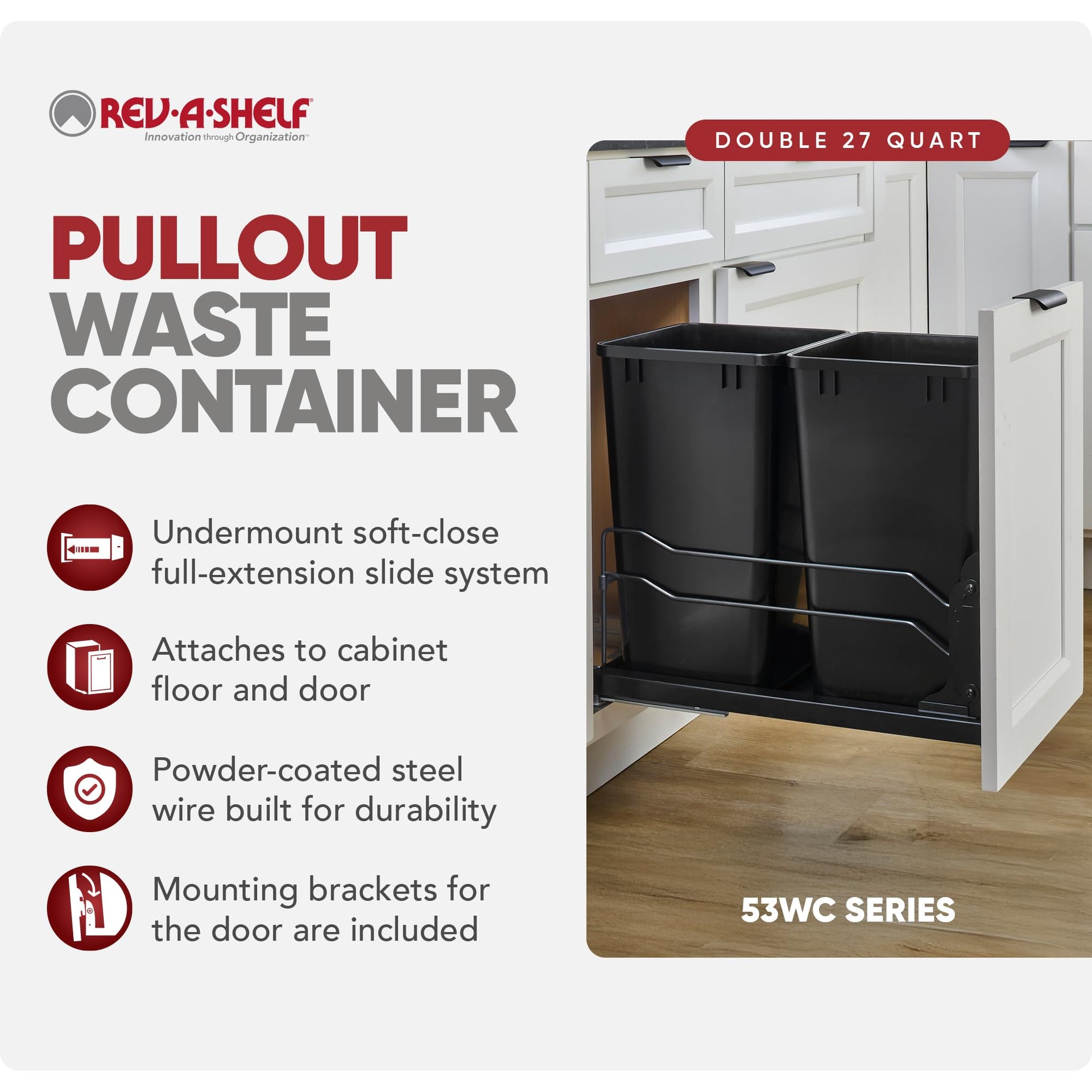 Double Pullout Trash Can w