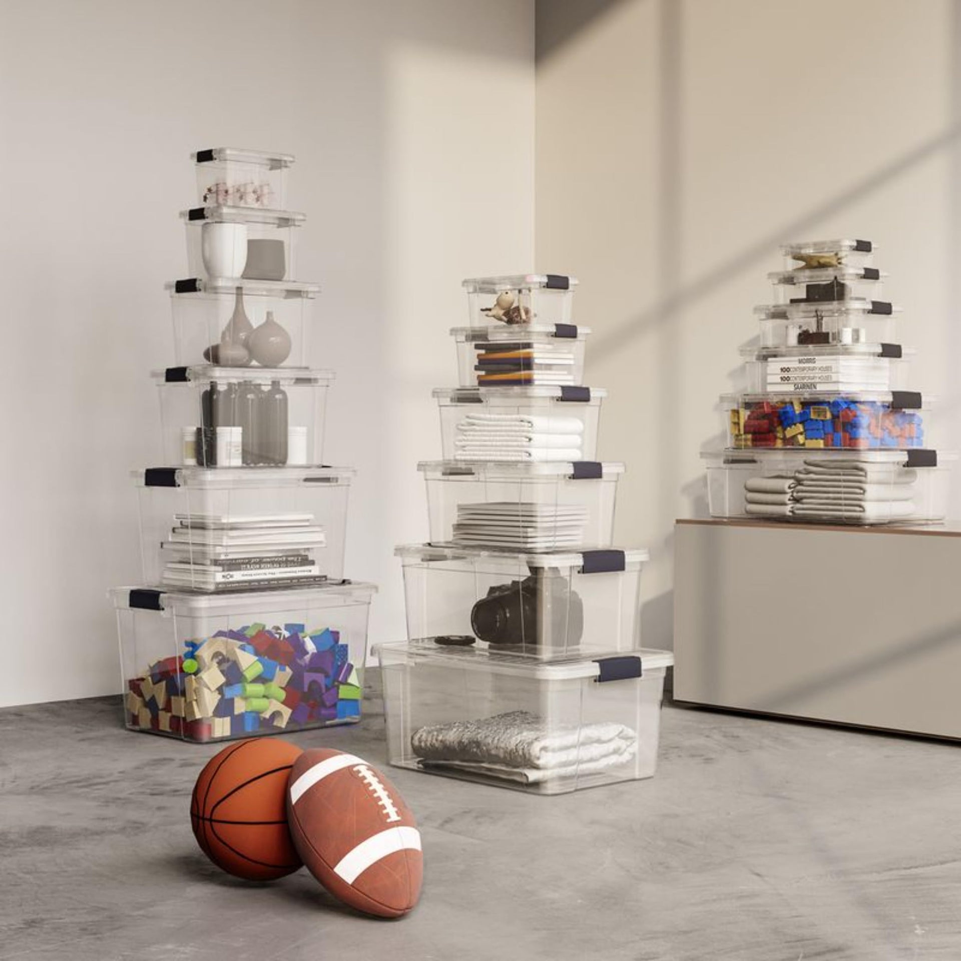 Clear Storage Bins with Lids (2 Count)