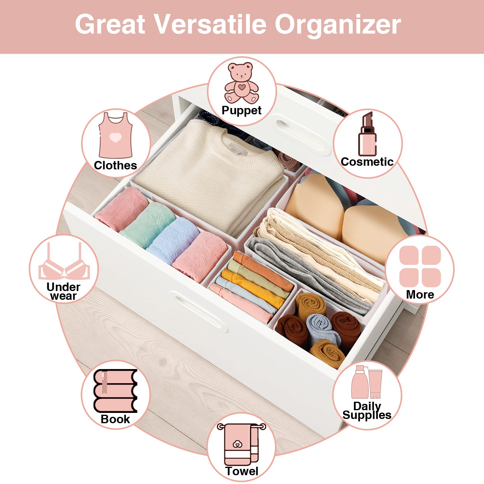 8 Pack Underwear Drawer Organizer (8 Count)