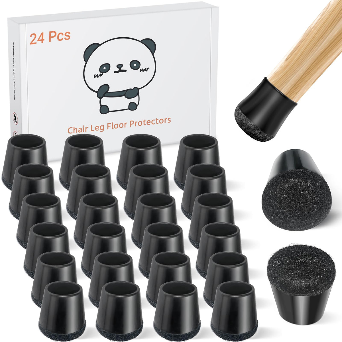 24 PCS Silicone Chair Leg Floor Protectors Extra Small (24 Count)