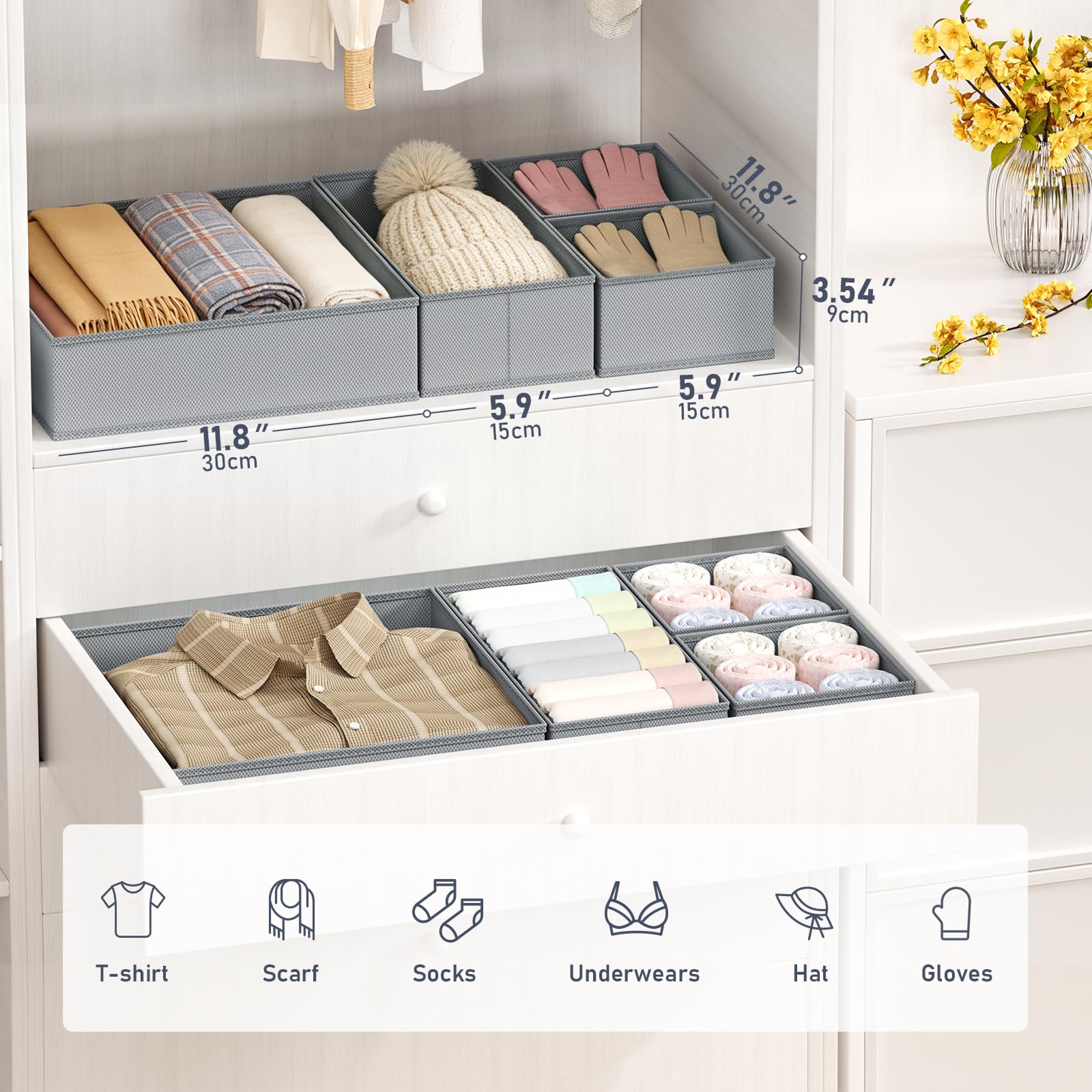 Drawer Organizer Clothes (26 Count)