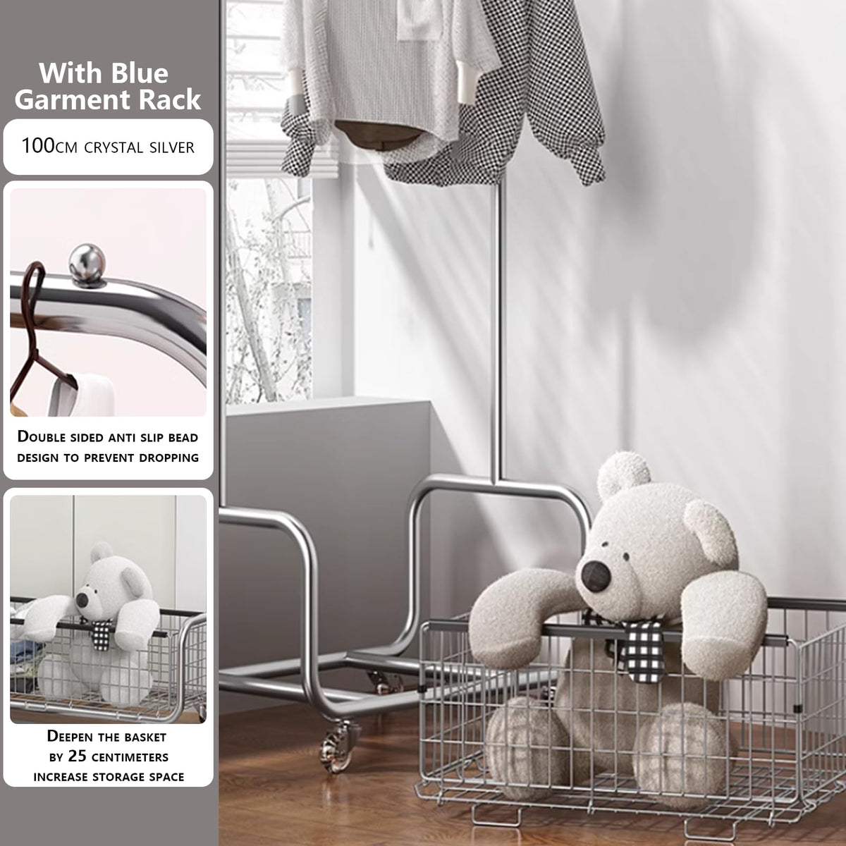 Garment Rack With Storage Baskets (3.33 Count)