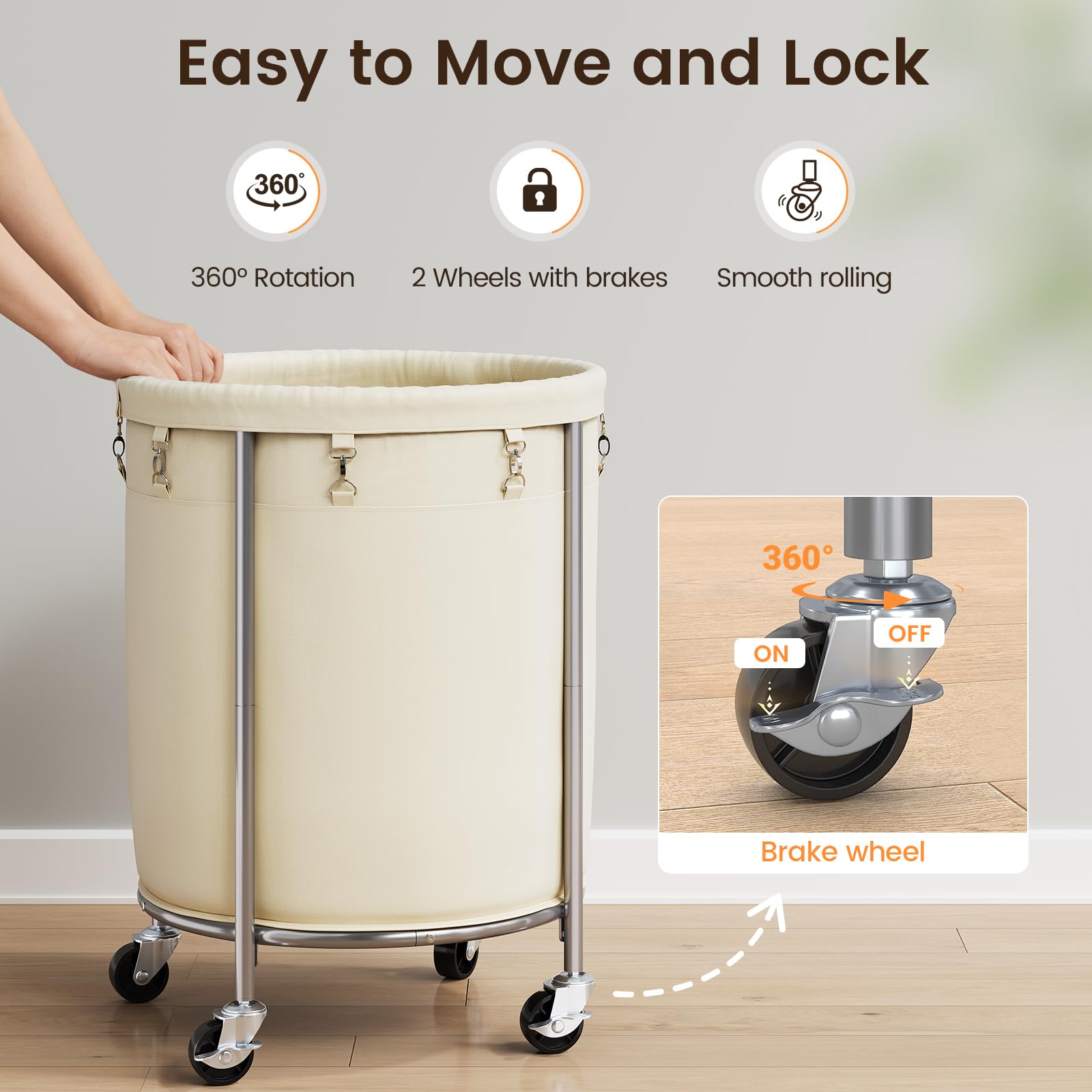Laundry Basket with Wheels