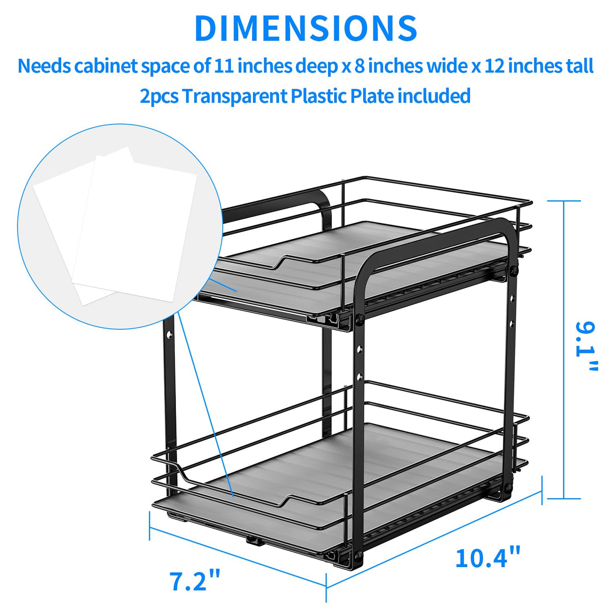 2 Tier Pull Out Spice Rack for Cabinet