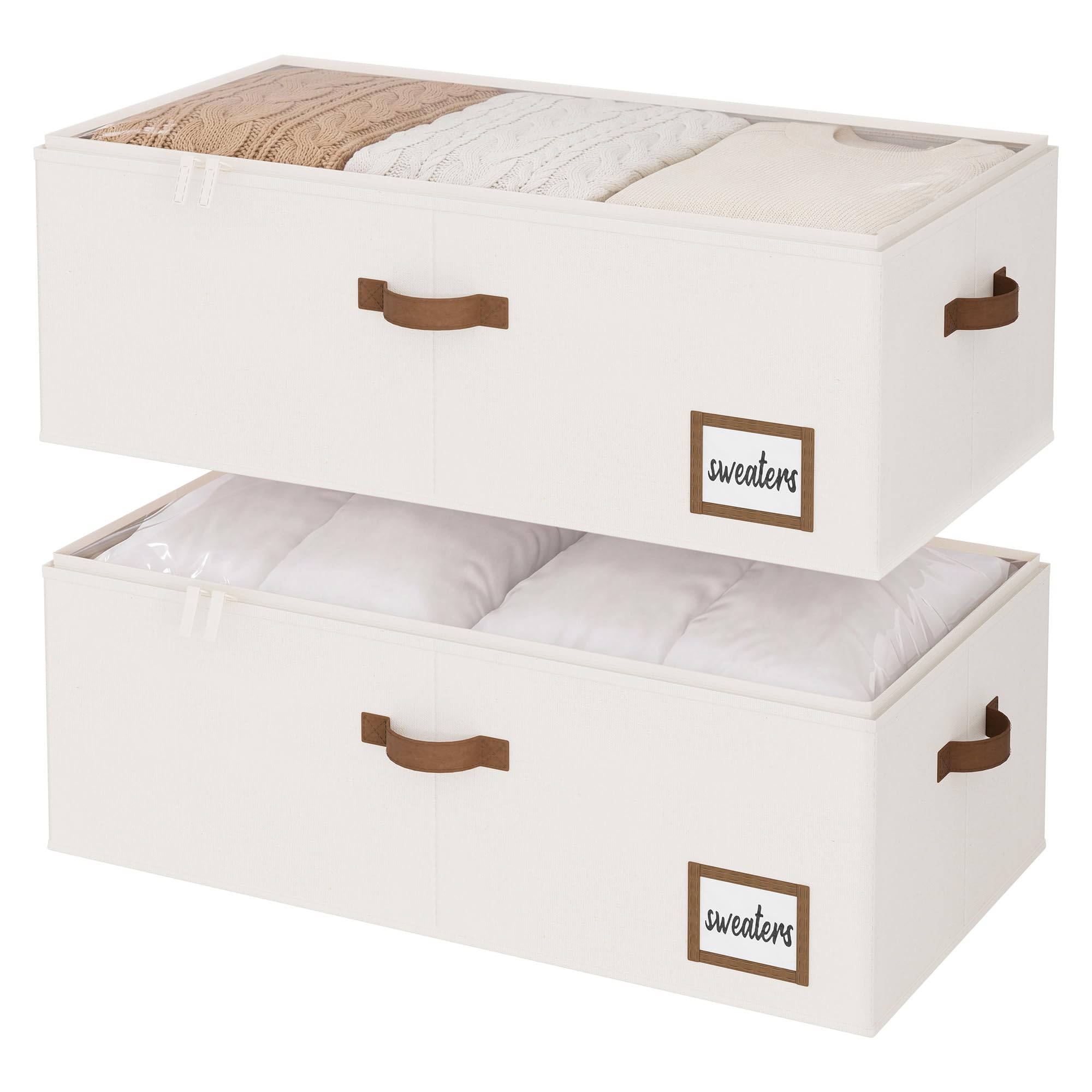 10 Inch Tall Under Bed Storage Containers with Clear Lid (2 Count)