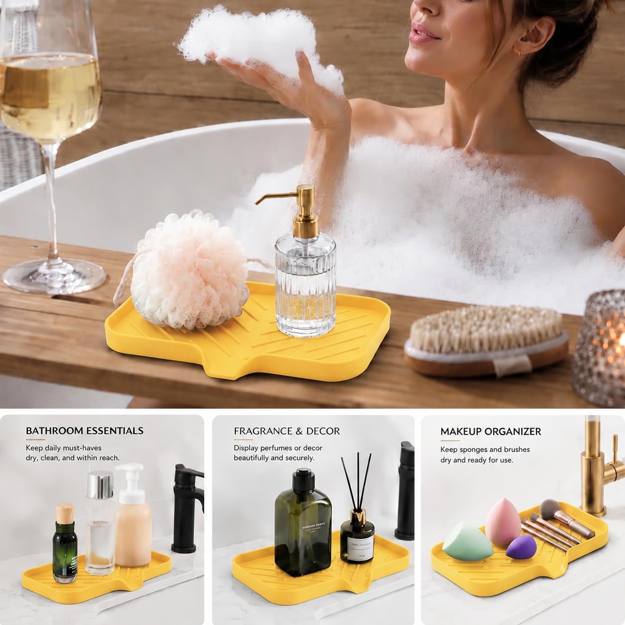 Silicone Soap Dish with Drain Spout