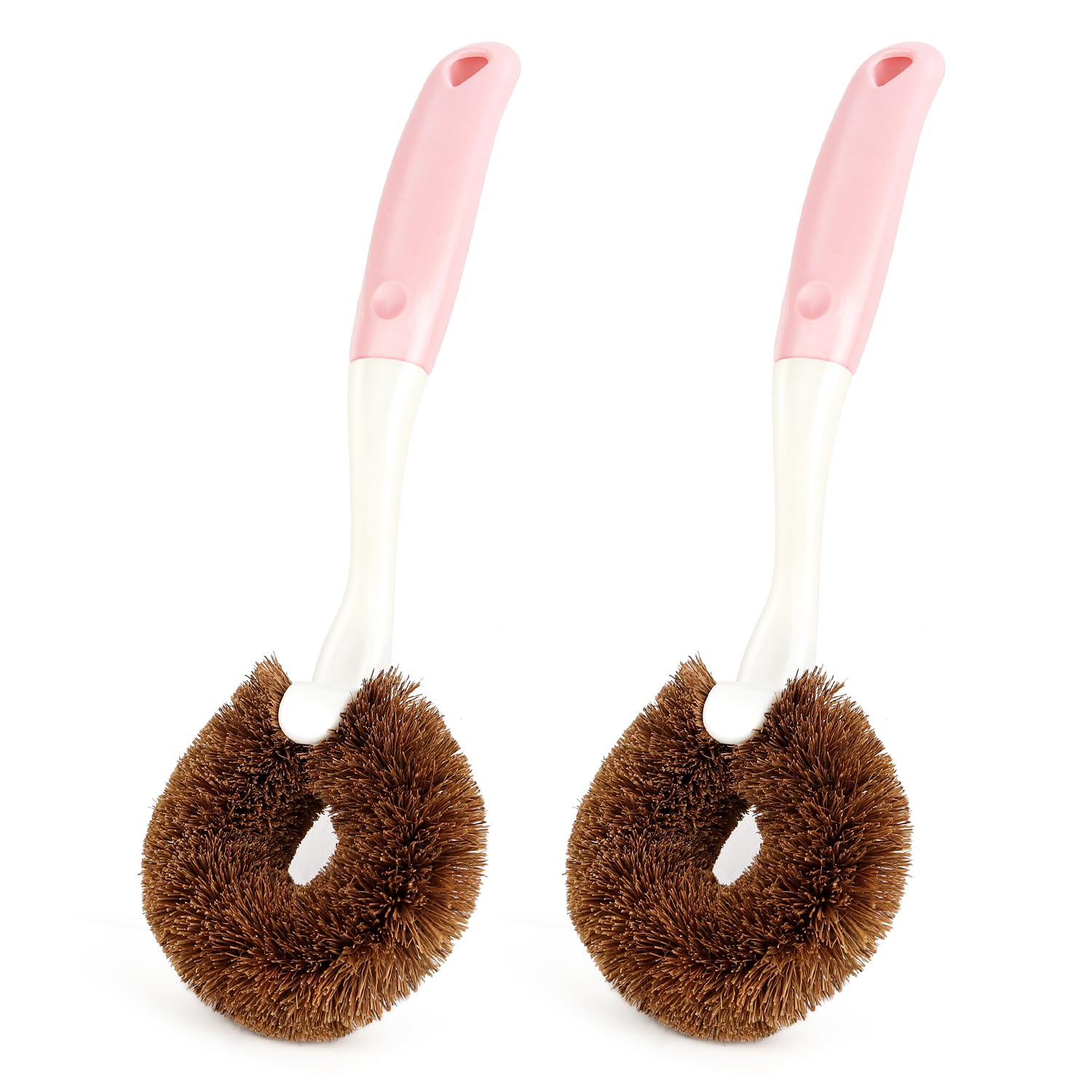 2 Pack Kitchen Scrub Brushes for Cleaning Dish Brush with Handle for Pans (2 Count)