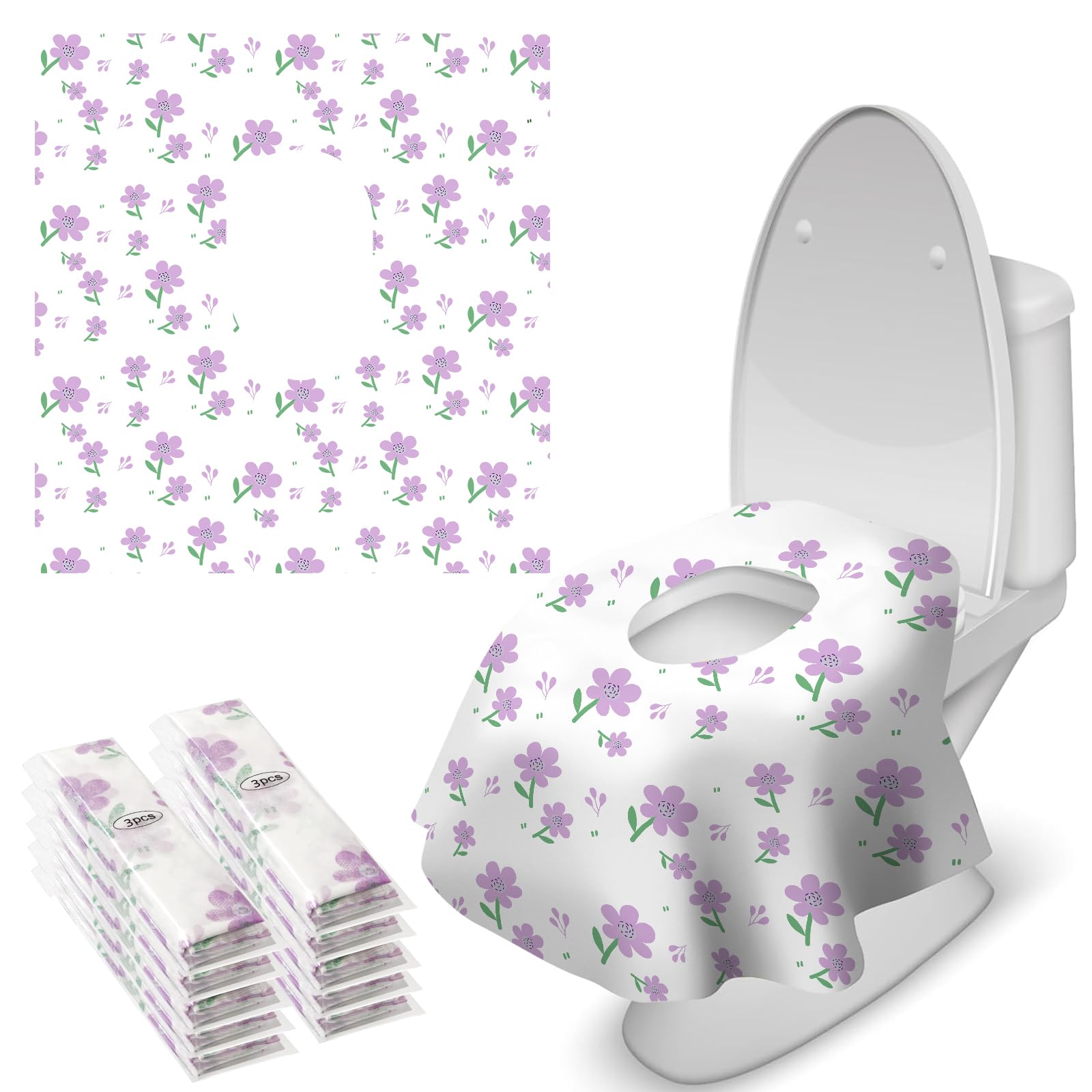 30 Pcs Toilet Seat Covers Disposable for Toddlers & Adults (30 Count)
