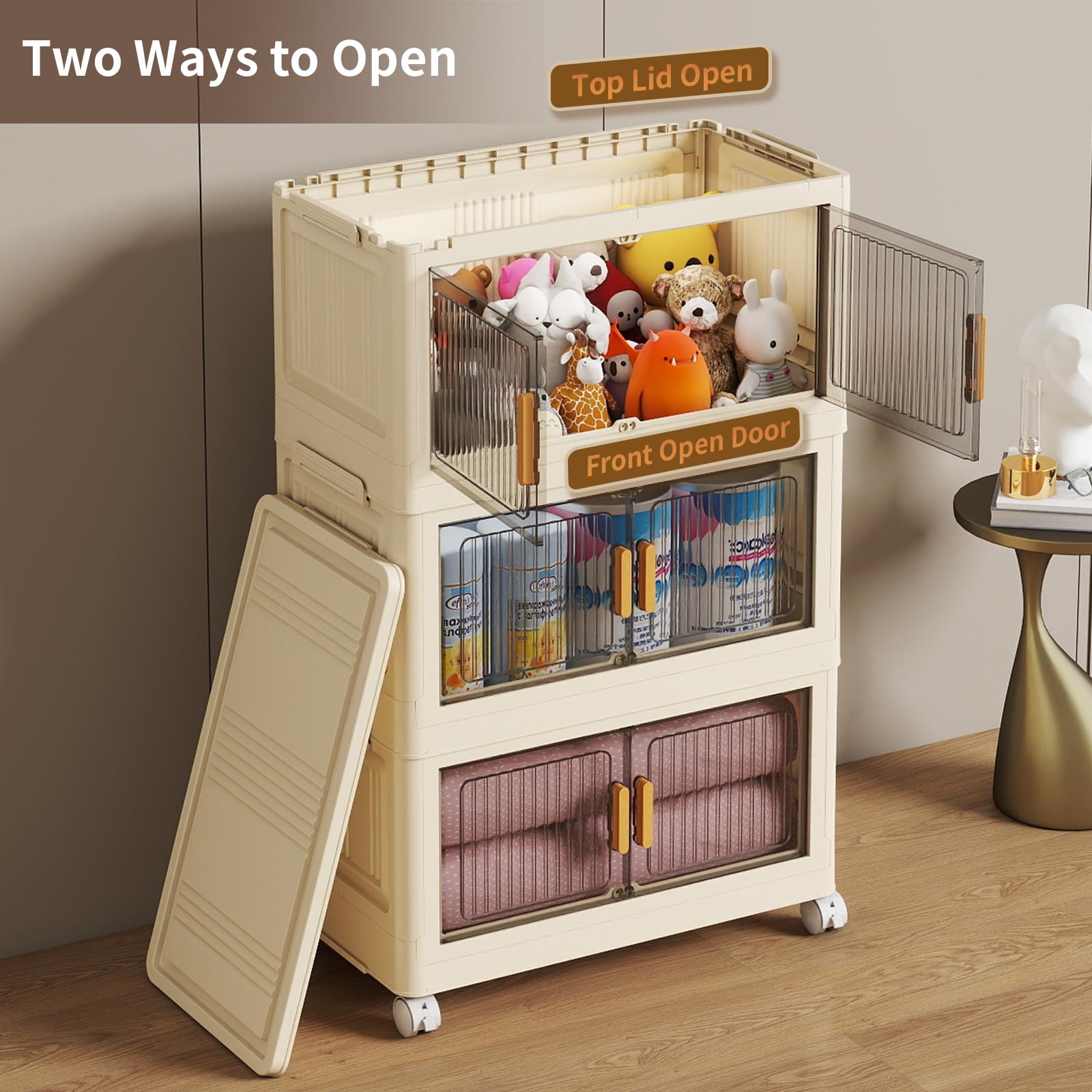 3 Tier 28QT Stackable Storage Bins with Lids (3 Count)