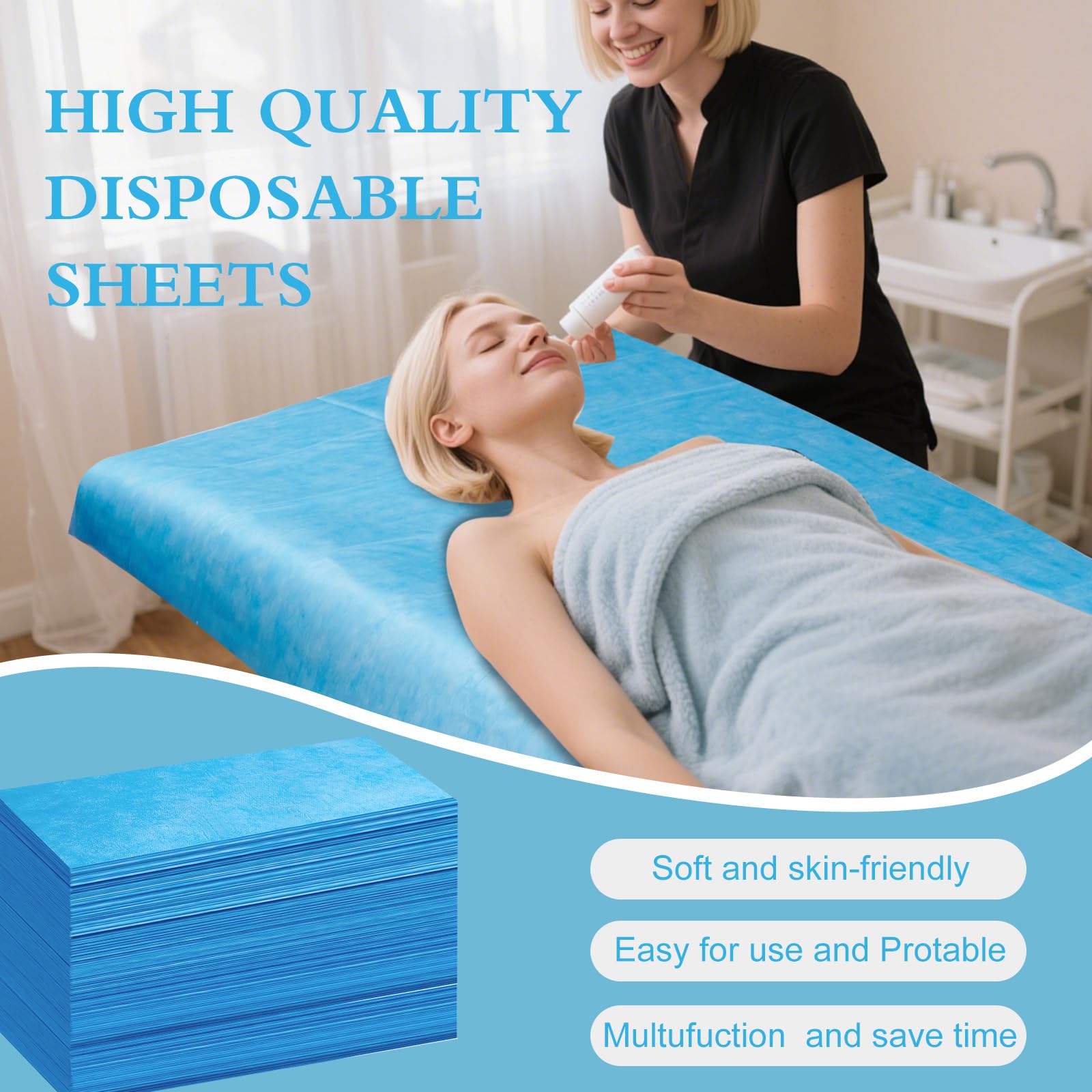 100 Pack Disposable Bed Sheets (100 Count)