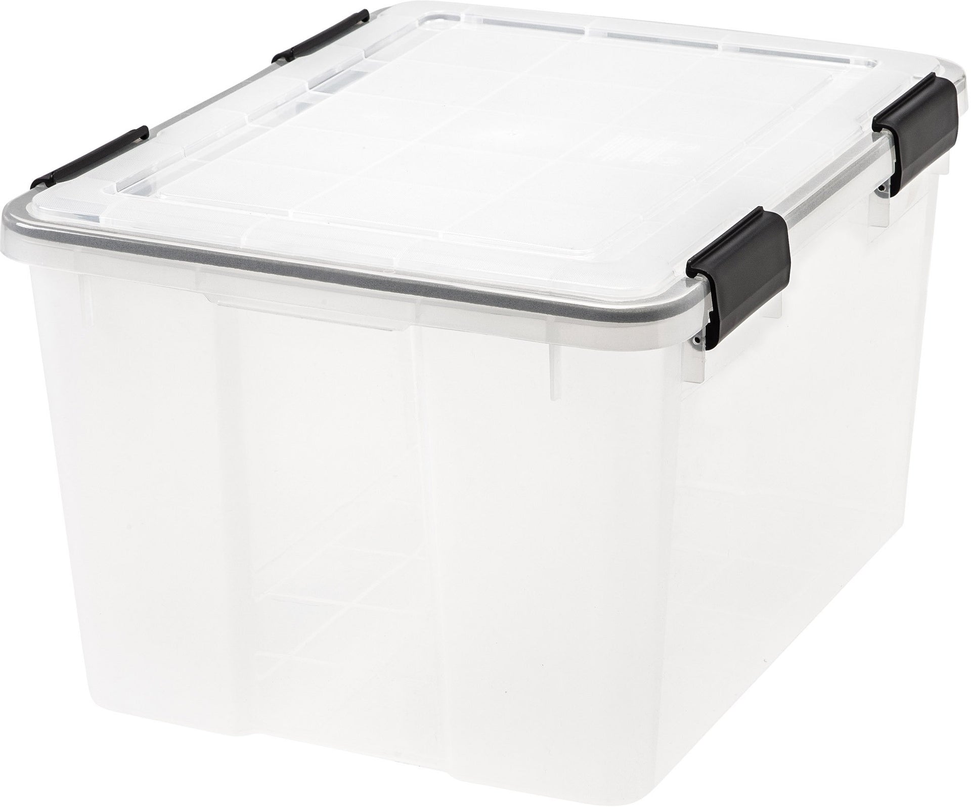 46 Quart WEATHERPRO Plastic Storage Box with Durable Lid and Seal and Secure Latching Buckles