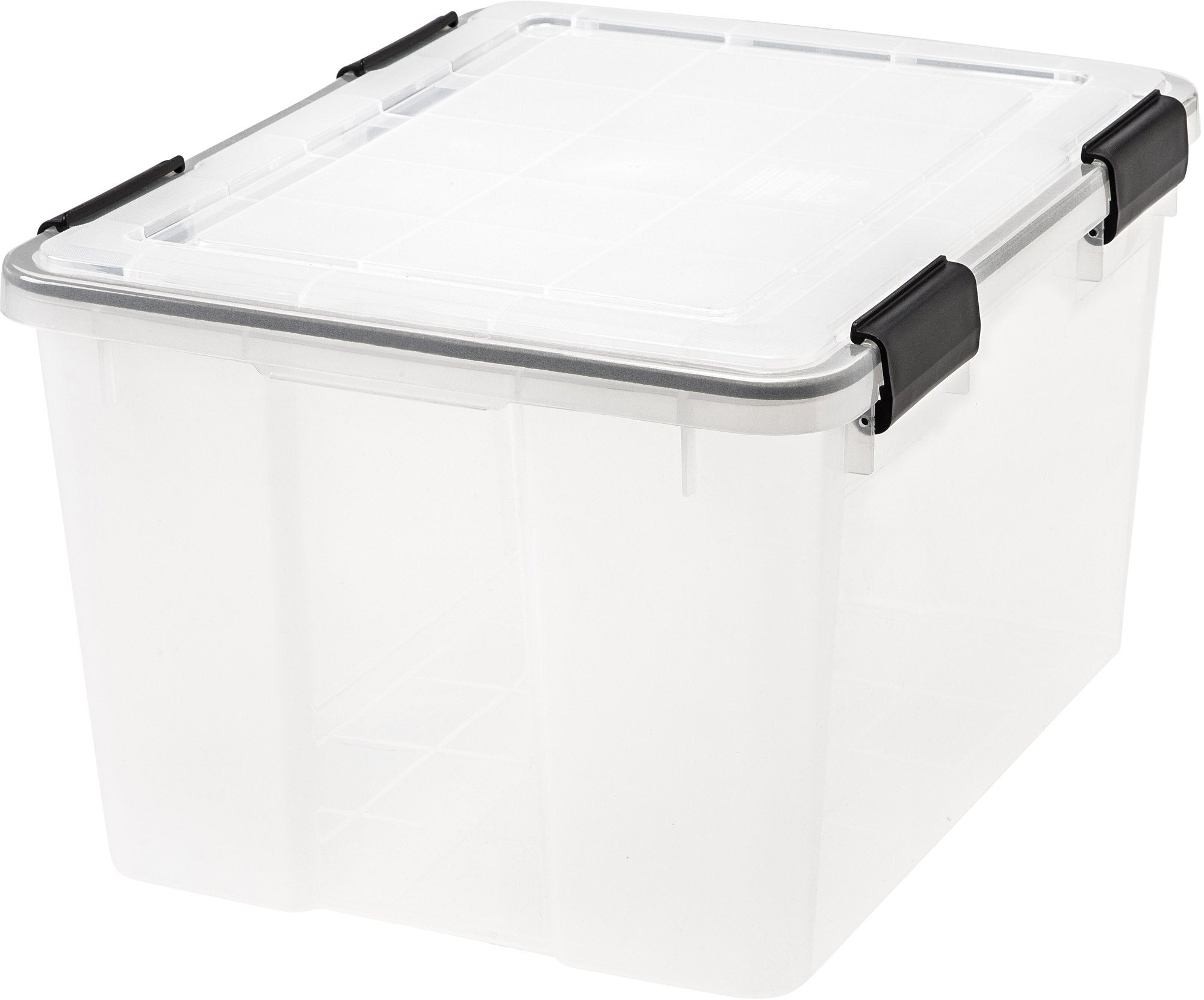 46 Quart WEATHERPRO Plastic Storage Box with Durable Lid and Seal and Secure Latching Buckles