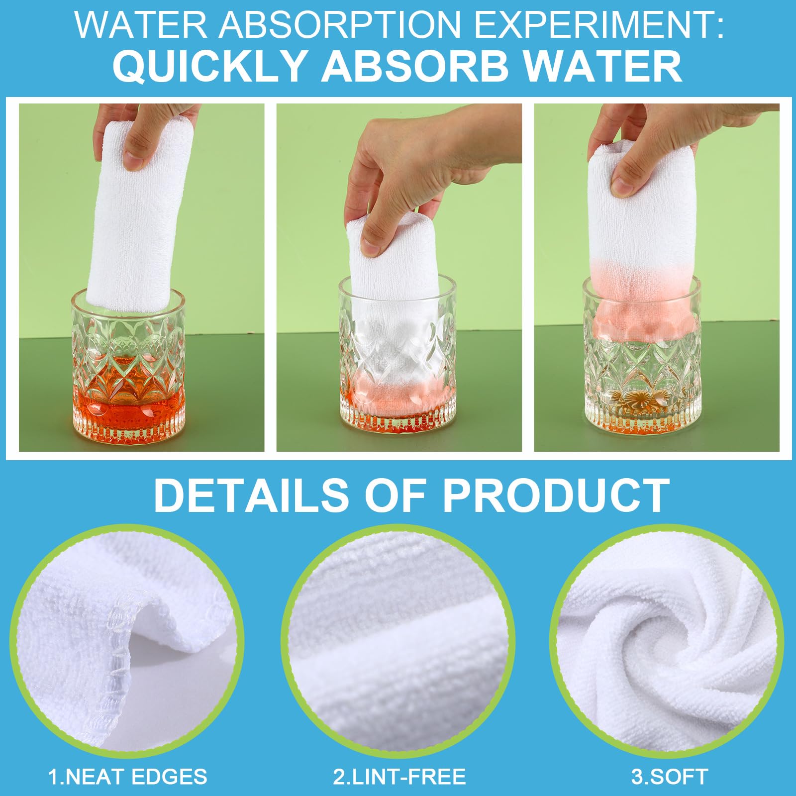 Microfiber Cleaning Cloths for Cars 16 x 16 Inch Ultra Absorbent Car Towels Drying Reusable Cleaning Supplies House Kitchen Window Microfiber Towel