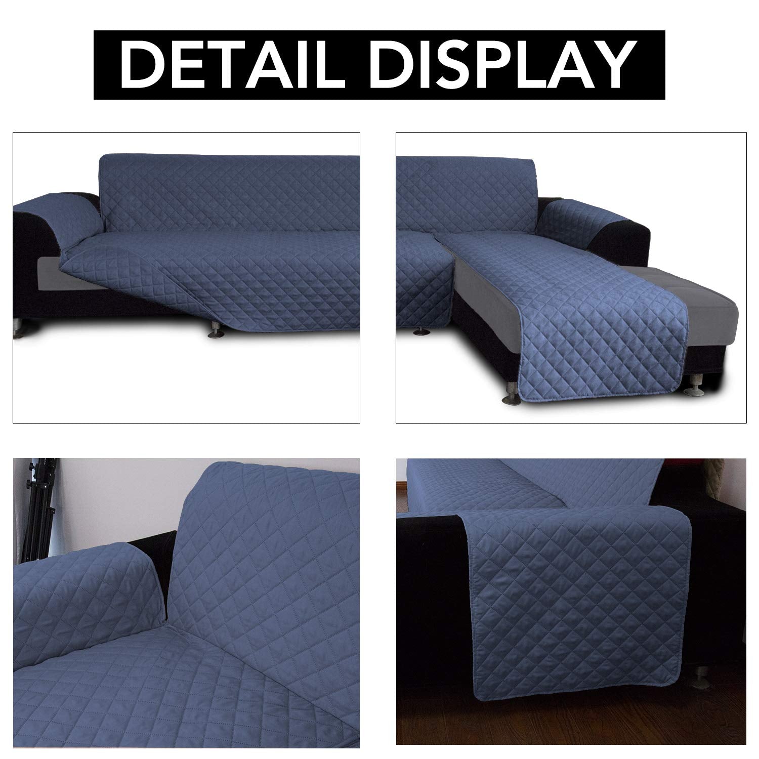 Reversible L Shape Sectional Couch Cover