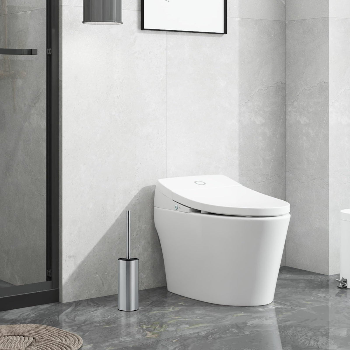 04 Stainless Steel Toilet Bowl Cleaner Brush and Holder Set