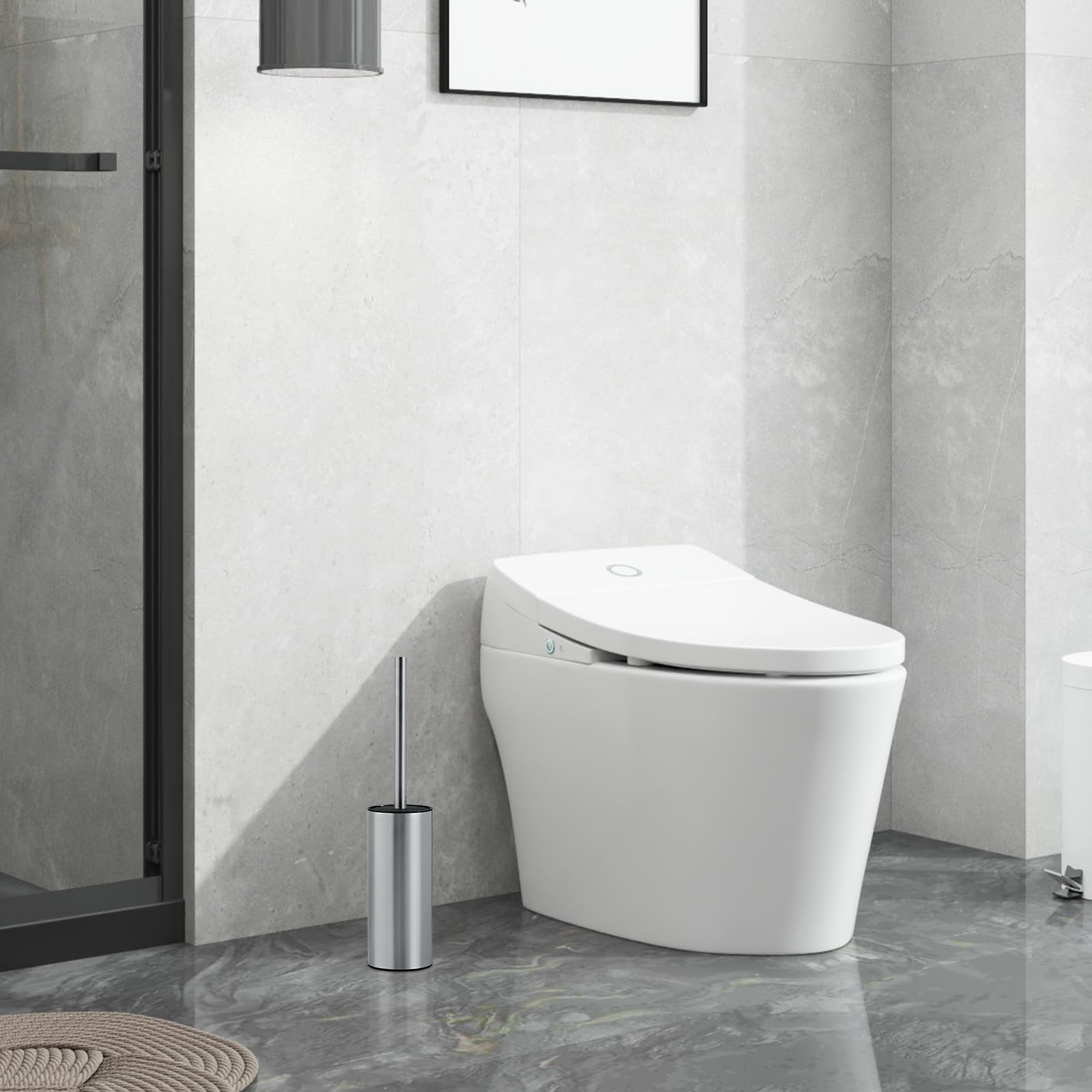 04 Stainless Steel Toilet Bowl Cleaner Brush and Holder Set