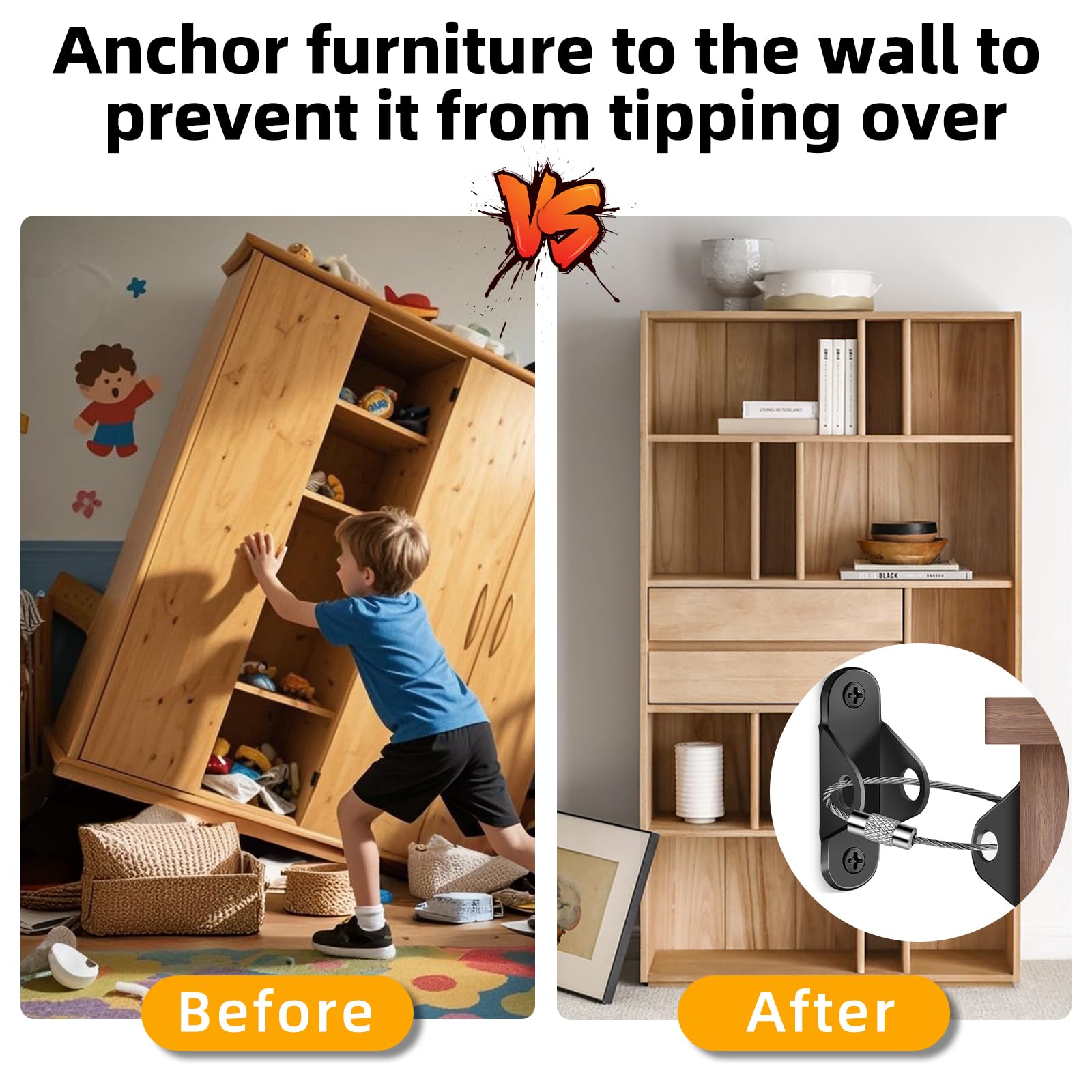 Furniture Anchors Hidden Metal Anti Tip Kit (10 Count)