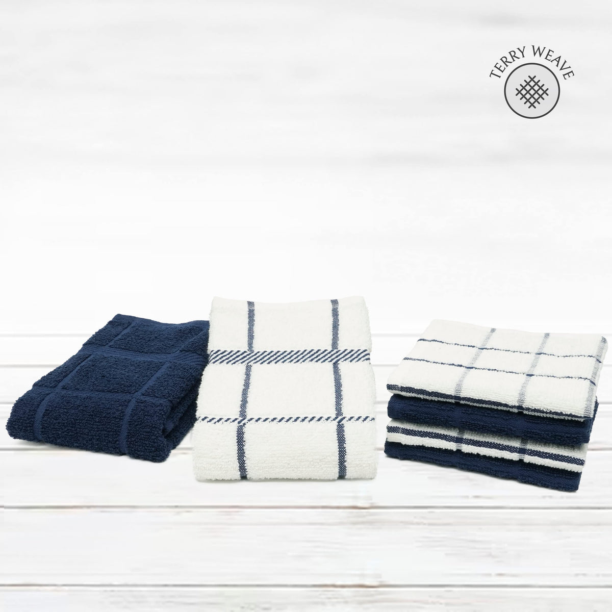 100% Cotton Terry Dish Cloth & Dish Towel (6 Count)
