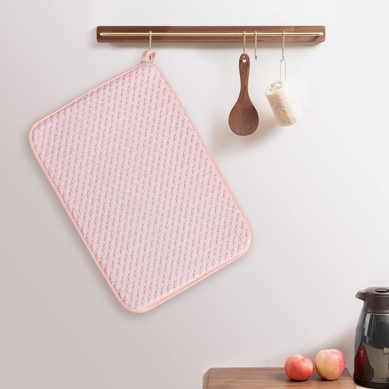 Pink Dish Drying Mats for Kitchen Counter (2 Count)