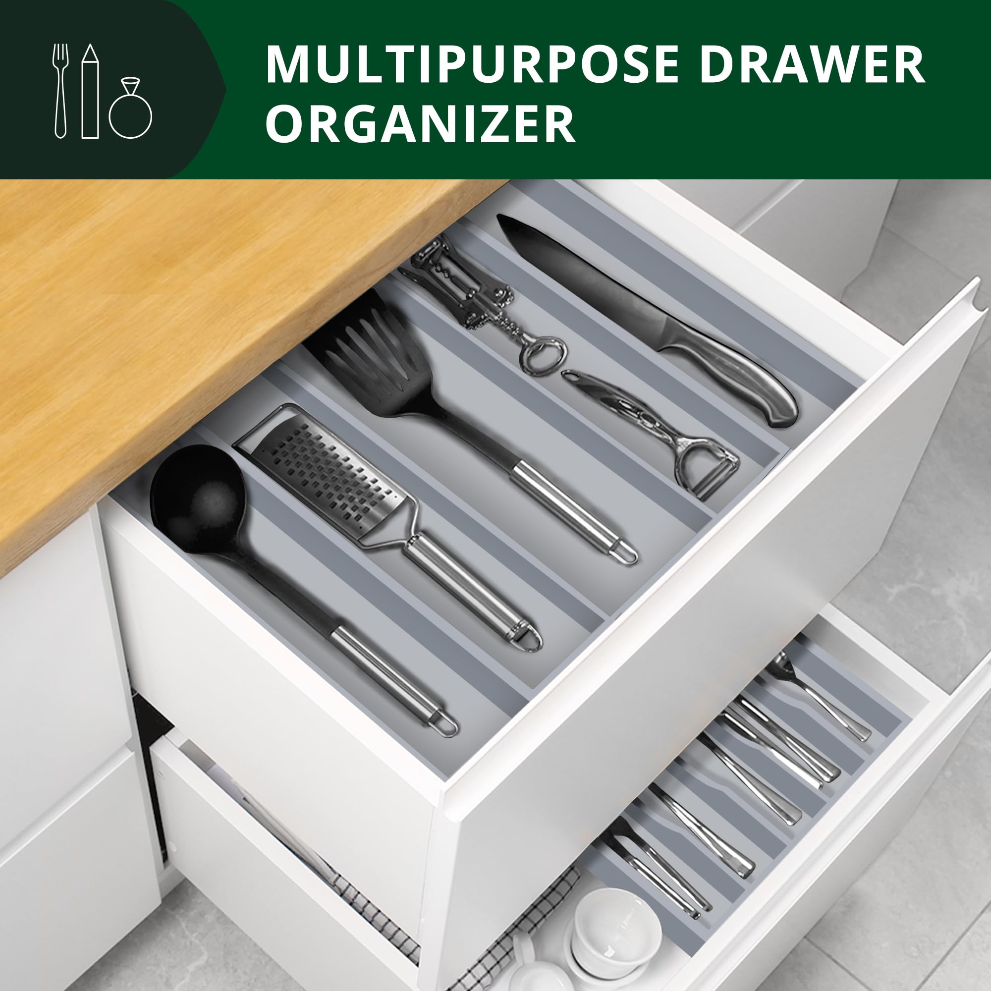 Luxury Bamboo Kitchen Drawer Organizer