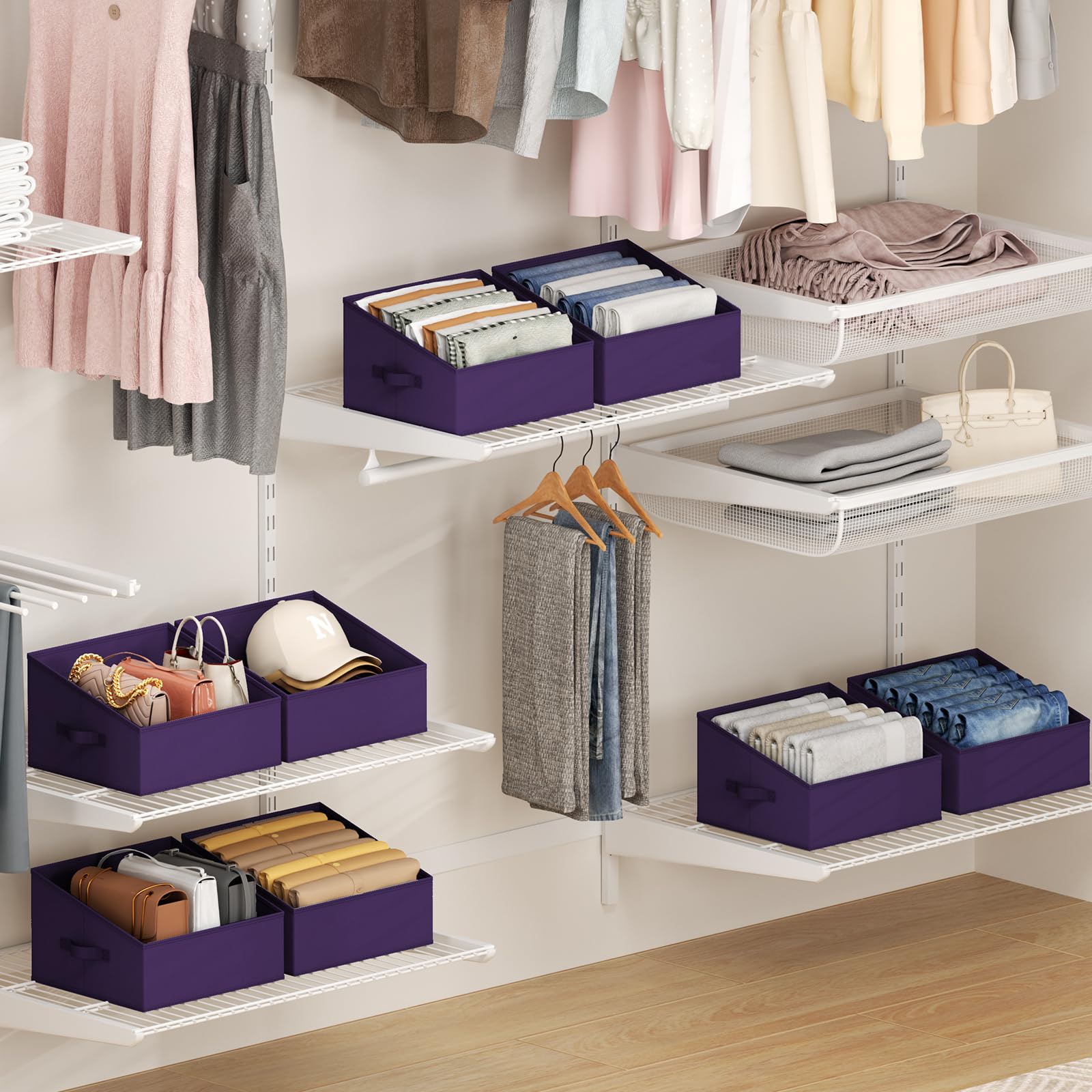 Closet Storage Bins 6 Pack (6 Count)