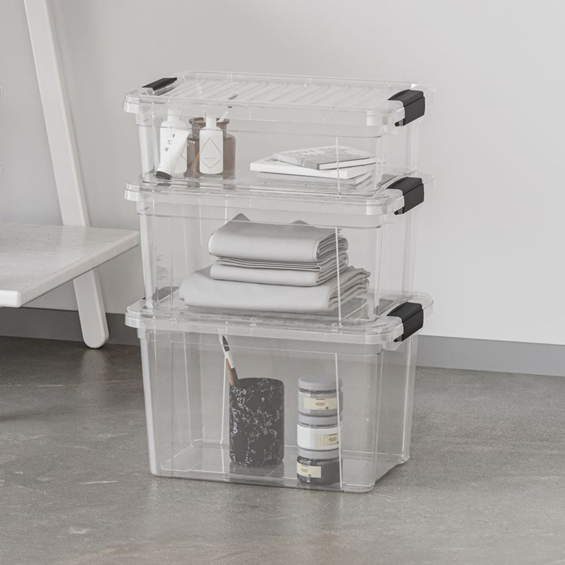 Clear Storage Bins with Lids (2 Count)