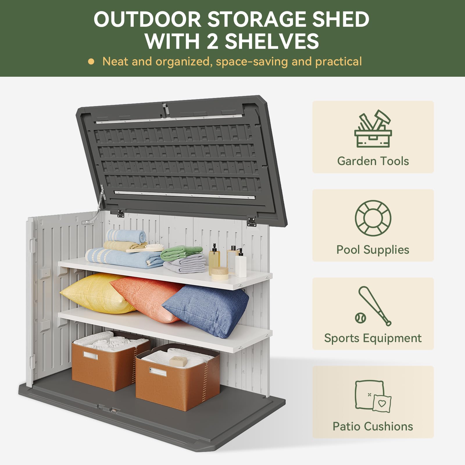 Horizontal Storage Sheds 35 Cu.ft