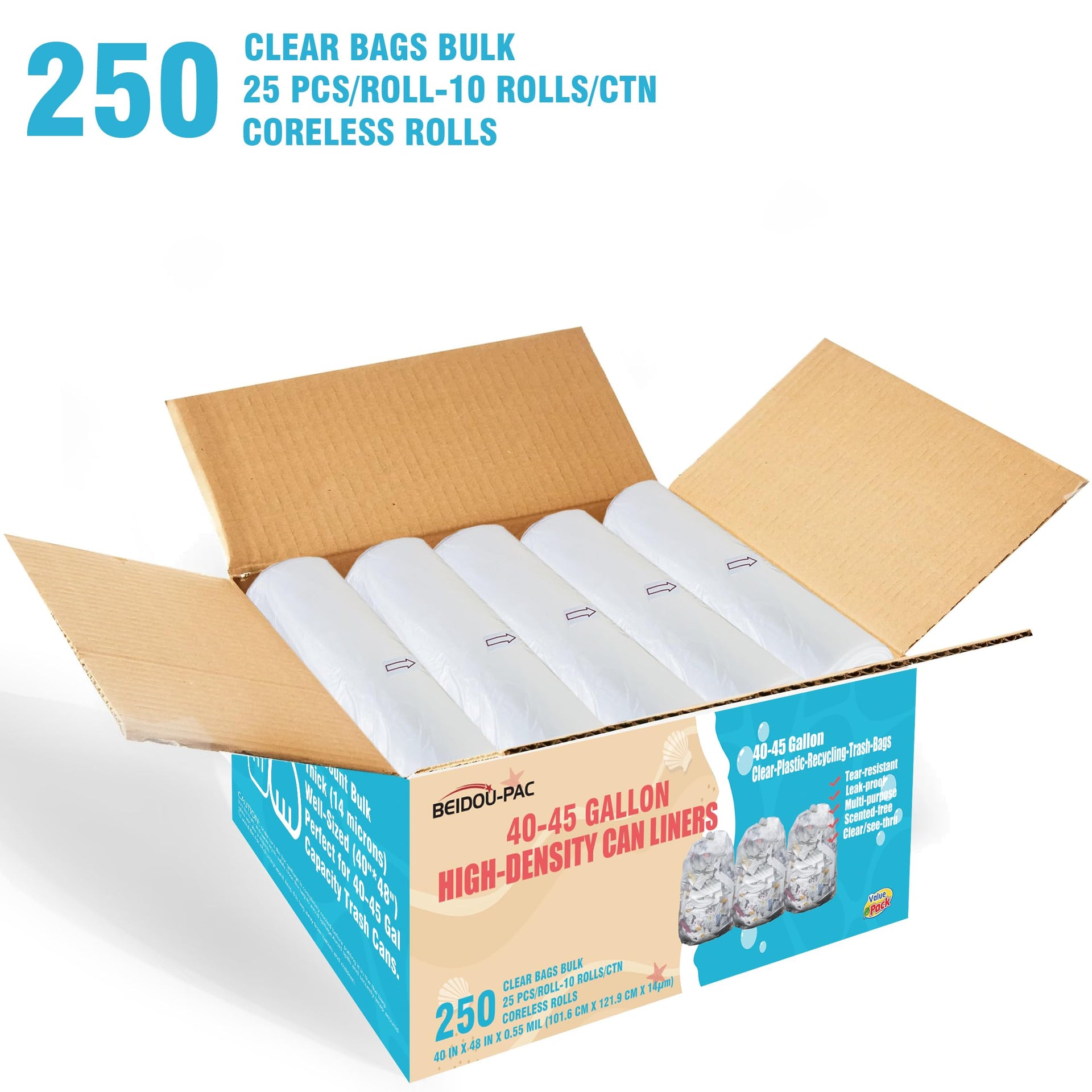 40 45 Gallon Trash Bags (250 Count)
