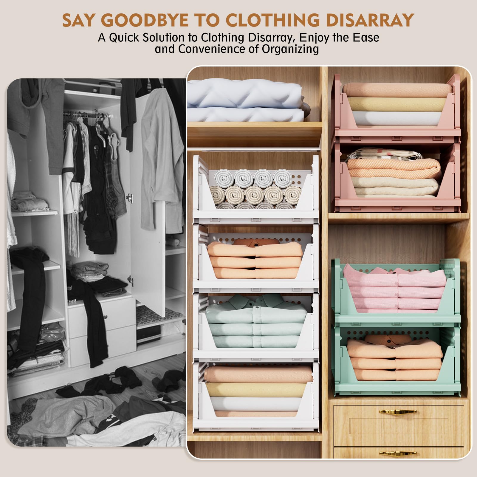 8 Pack Closet Organizers and Storage (8 Count)