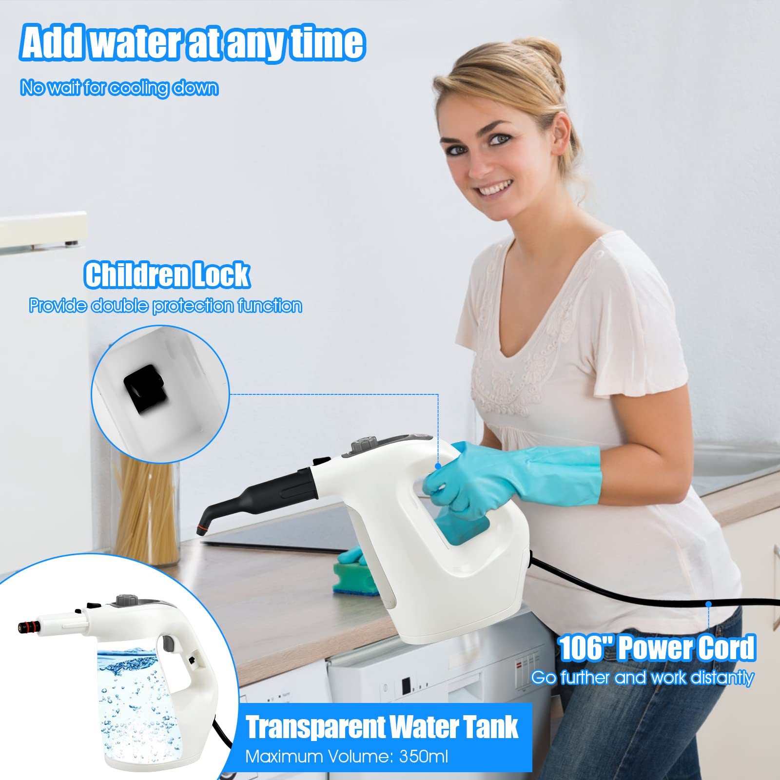 Handheld MultiPurpose Steam Cleaner with 17 Pieces
