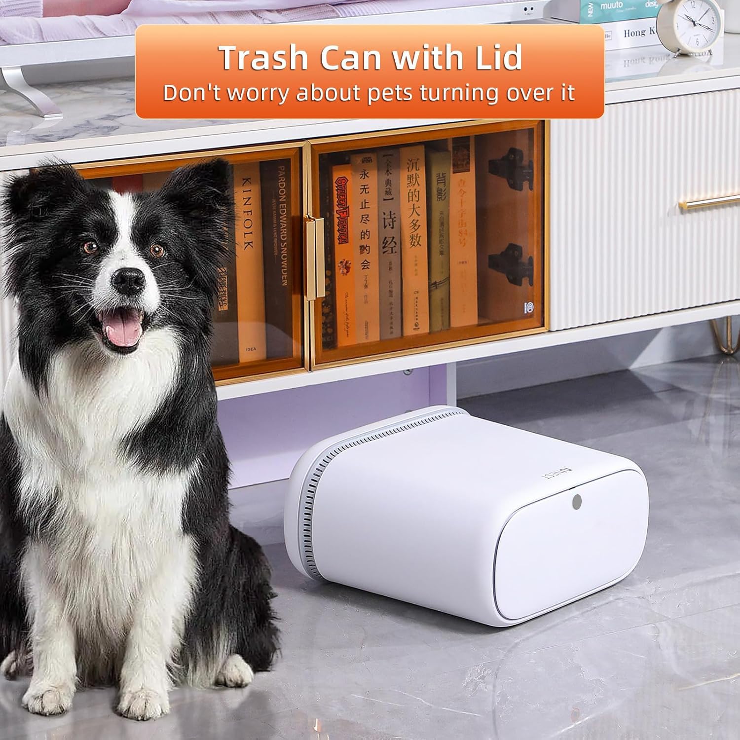 3.3 Gallon Bathroom Trash Can with Push Lid
