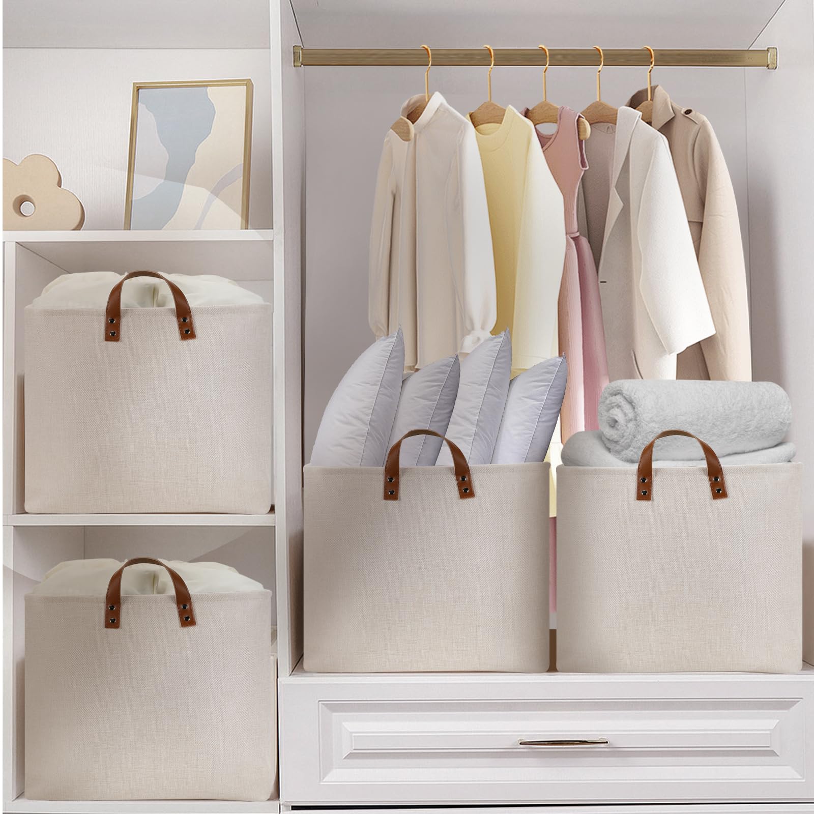 Beige Storage Baskets for Organizing