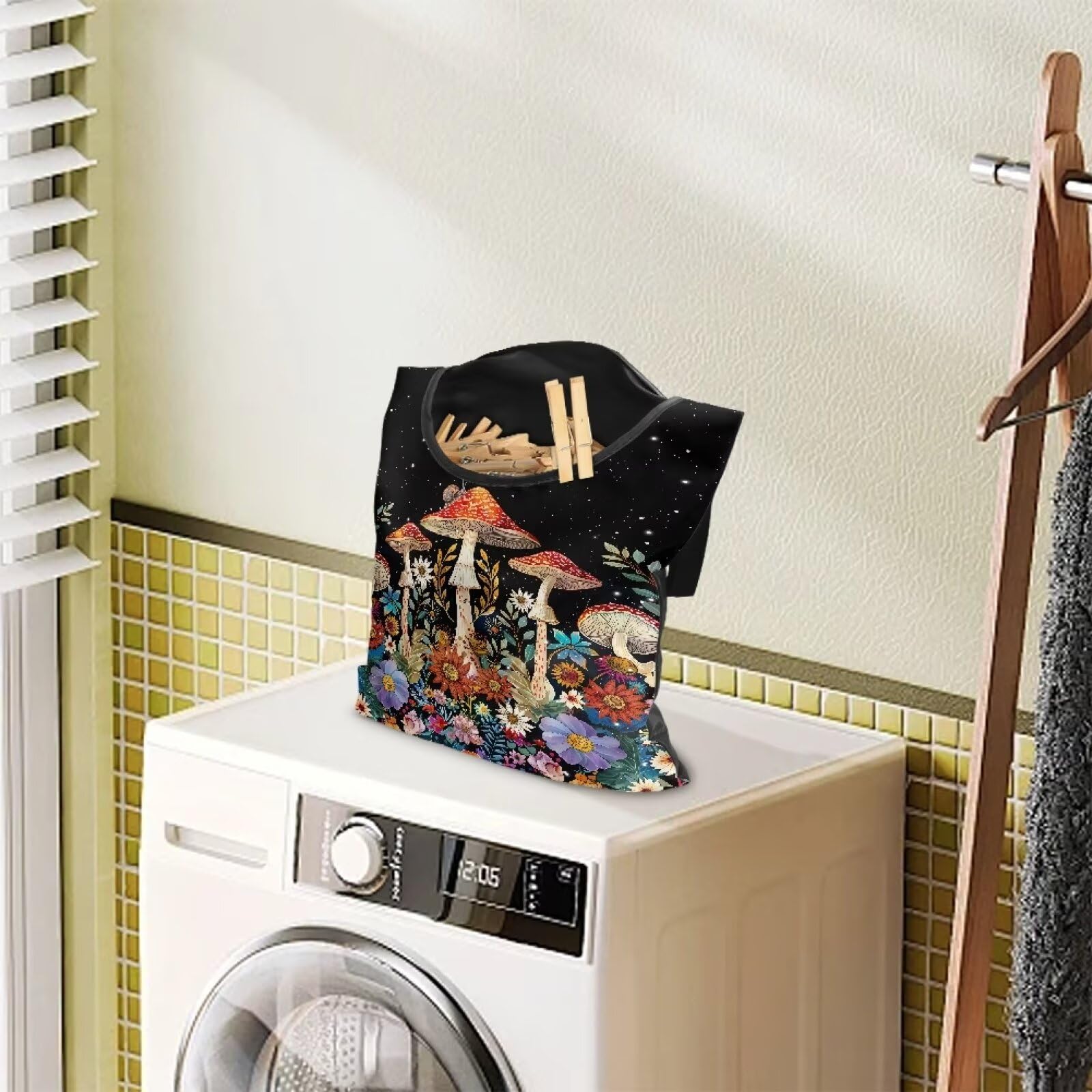 Mushroom Clothespin Storage Hanger Bags Laundry Clothespin Bag