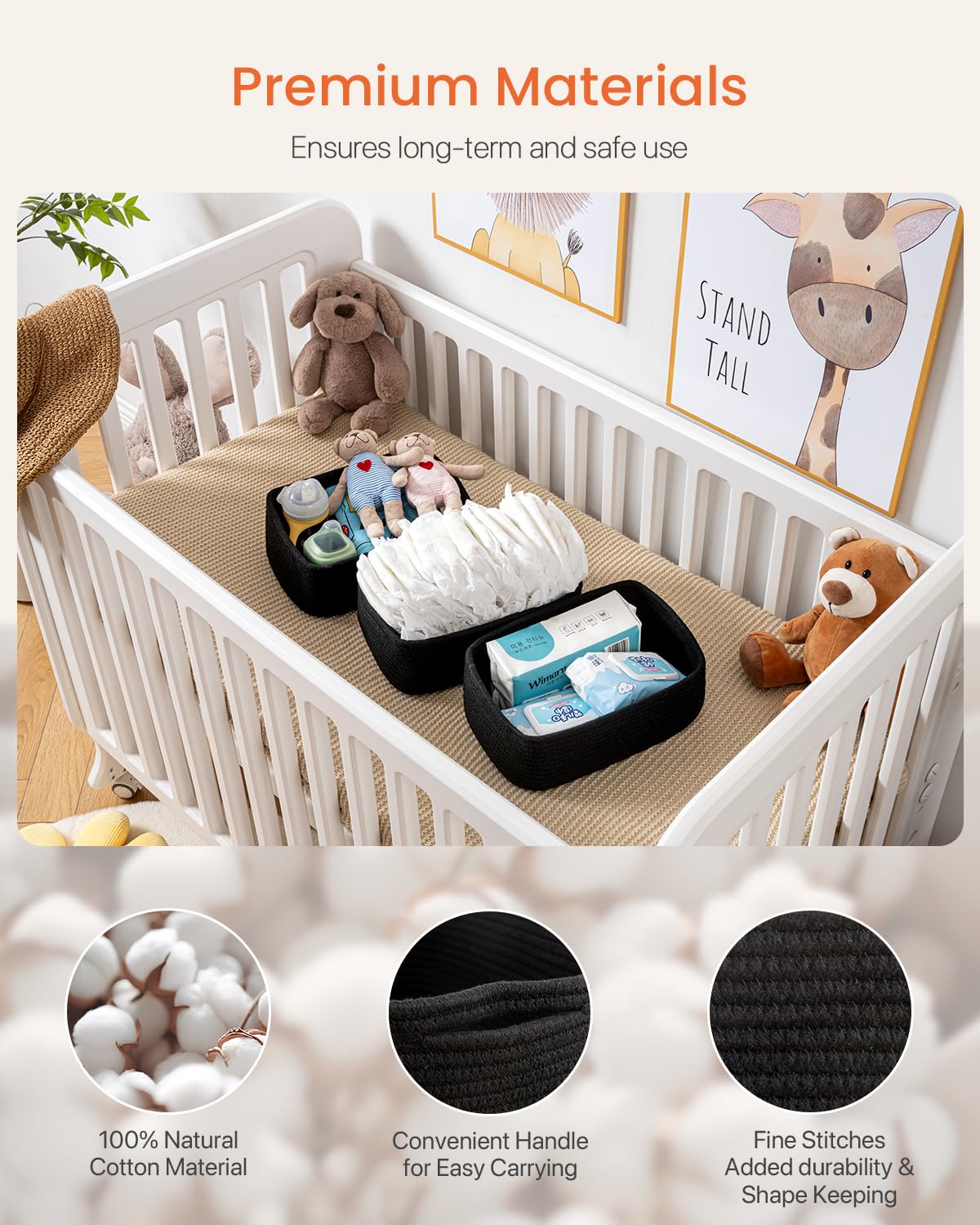 Small Woven Storage Basket for Organizing (3 Count)