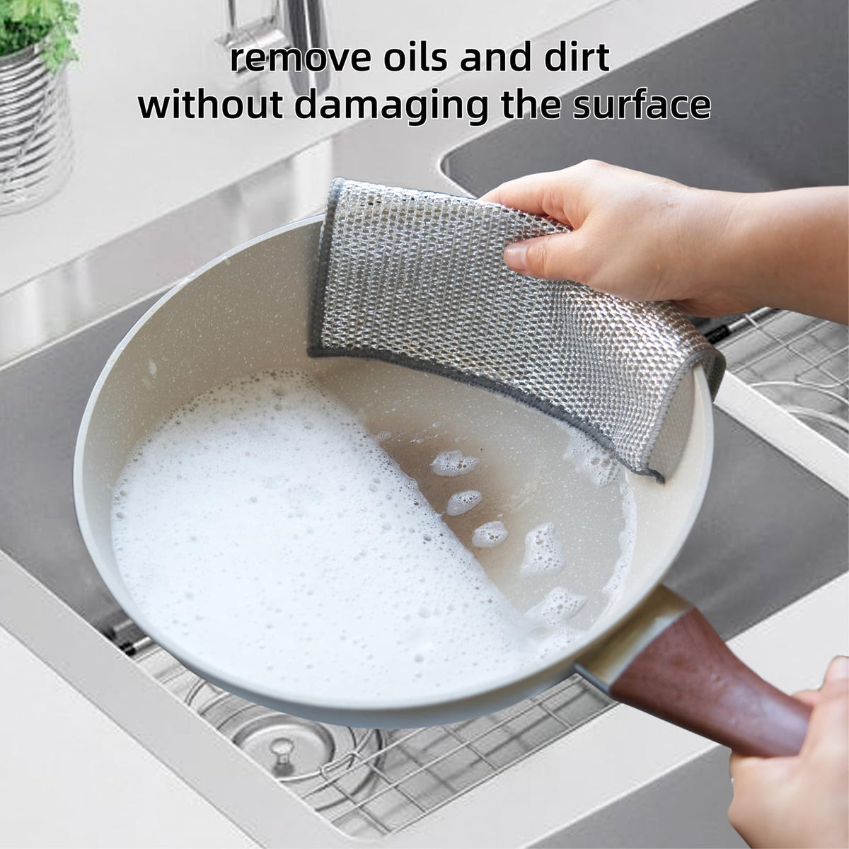 5Pcs Non Scratch Wire Dishcloth (5 Count)