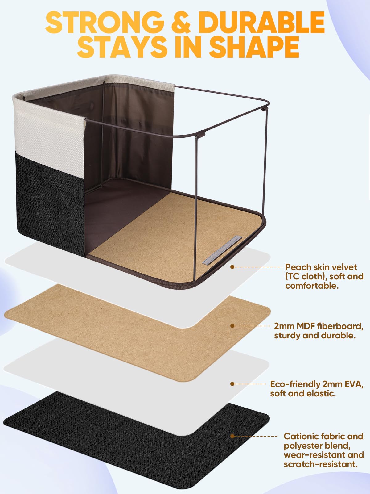 3 Pack Fabric Closet Storage Bins for Shelves (3 Count)