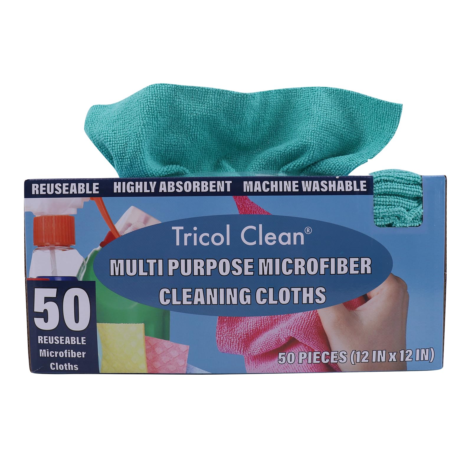 50PK Profesional Resuable Lint Free Microfiber Edgeless Cleaning Cloth Cleaning Rags (50 Count)