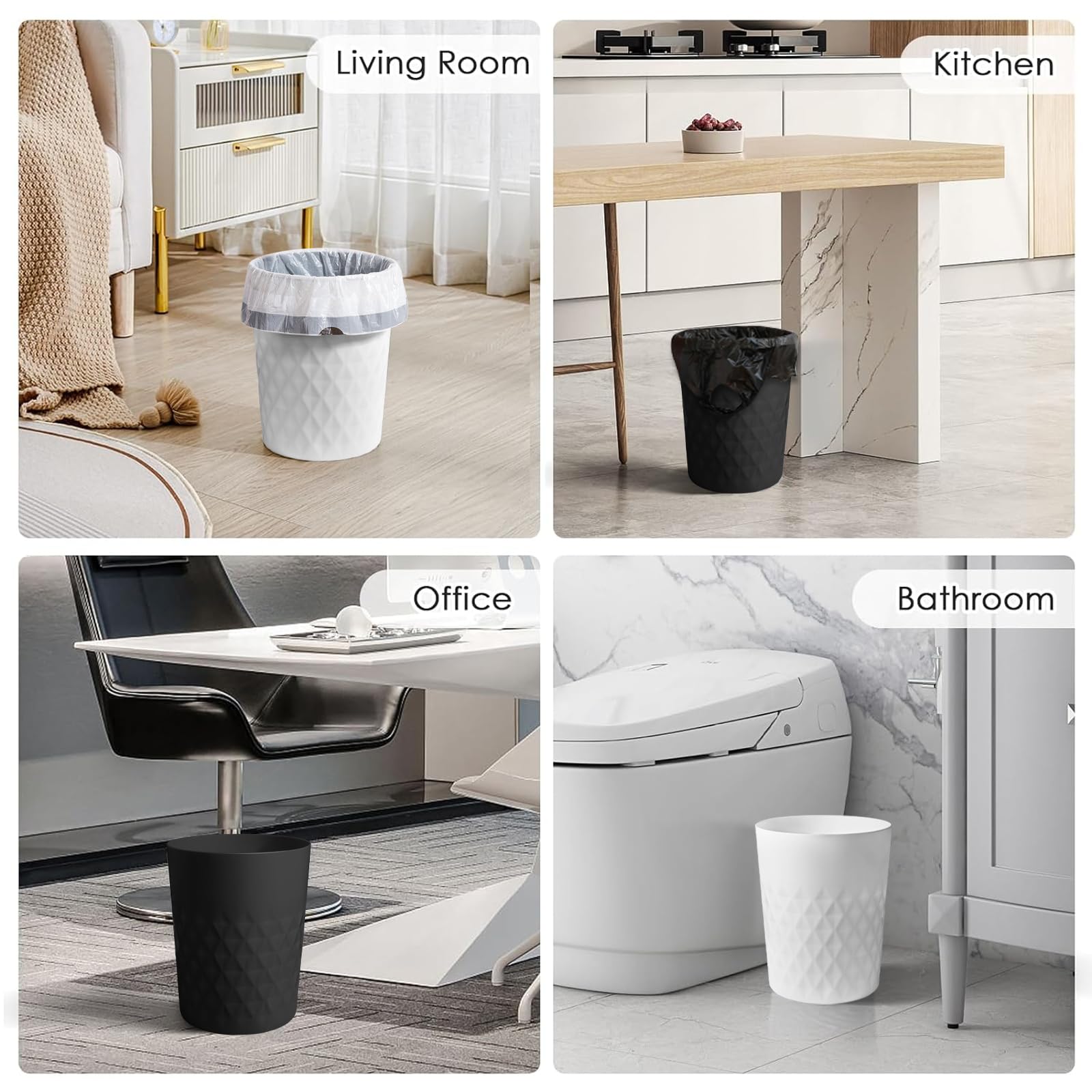 Bathroom Trash Can (3 Count)