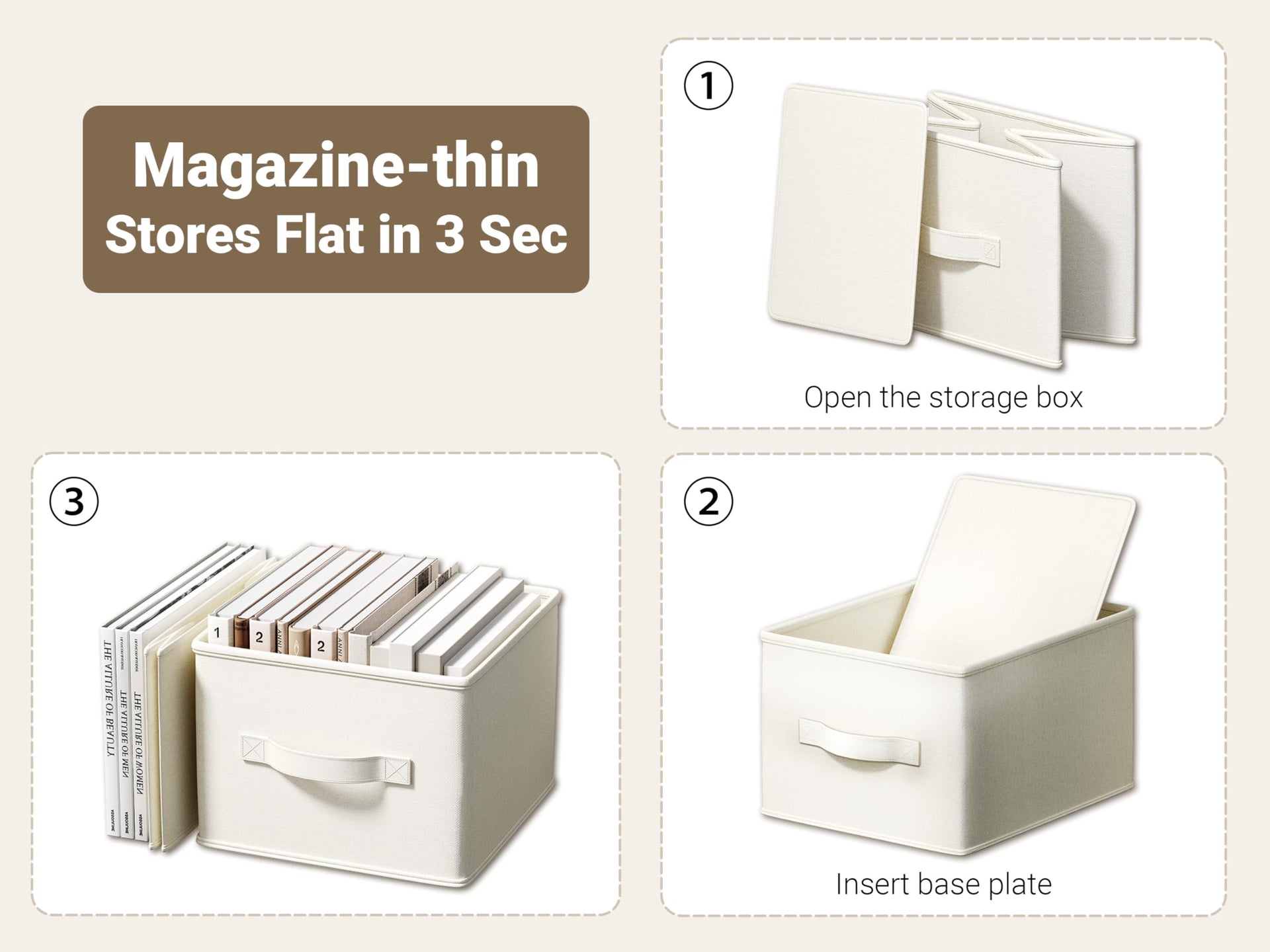 3 Pack Fabric Storage Bins for Shelves (3 Count)