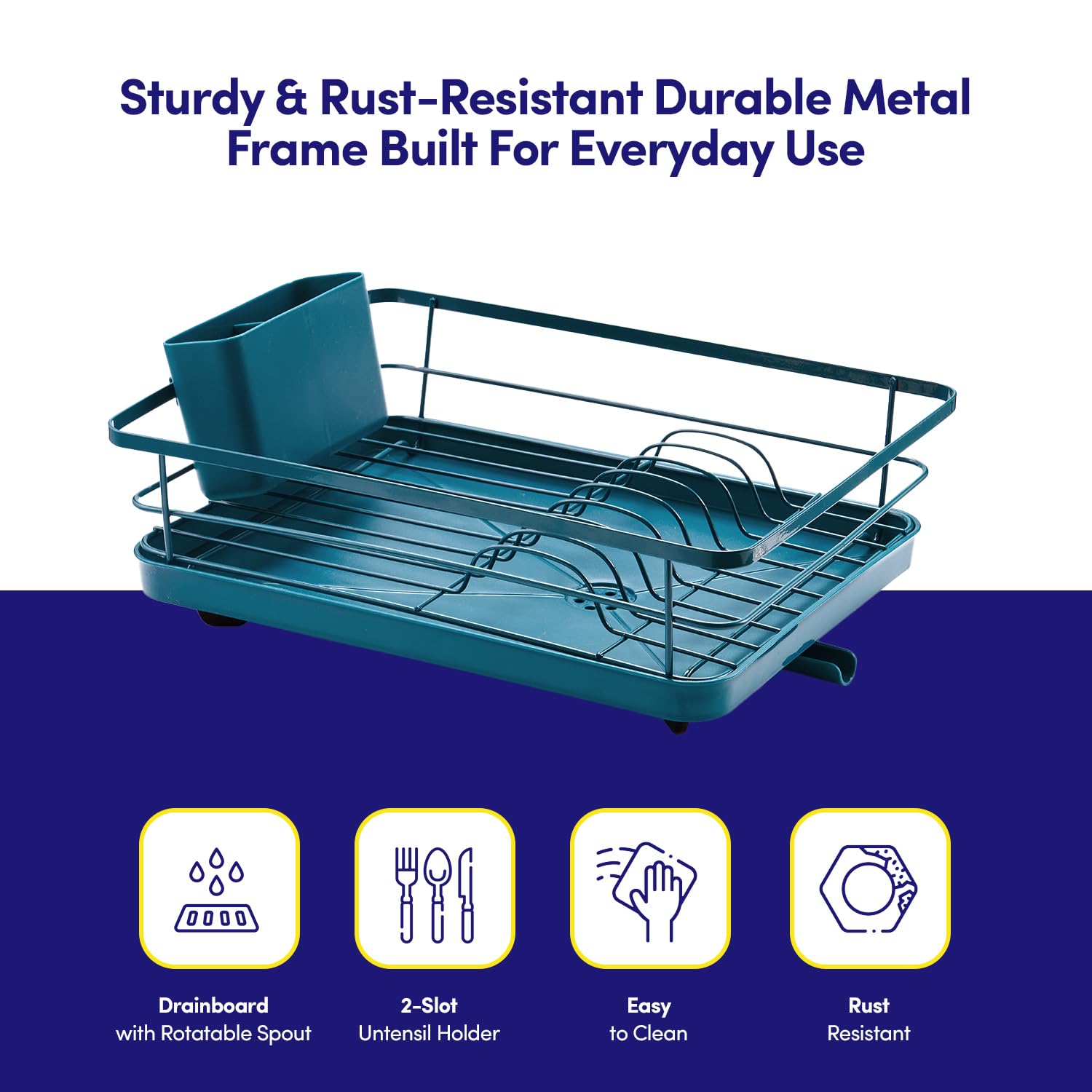 Dish Drying Rack 3 Piece Dish Drainer with Drainboard Set for Kitchen Counter