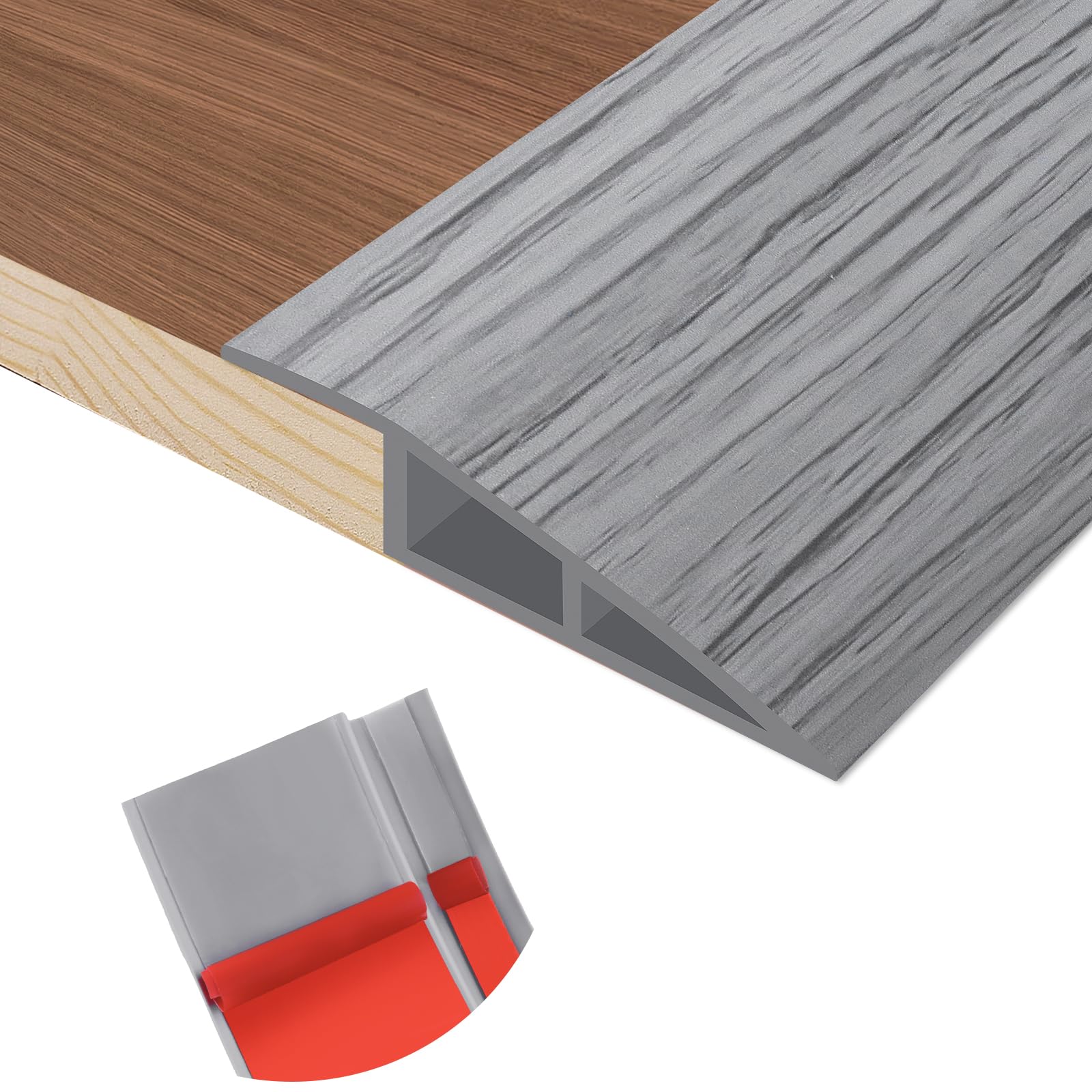Floor Transition Strip Self Adhesive Vinyl Door Threshold Strip (10 Foot)