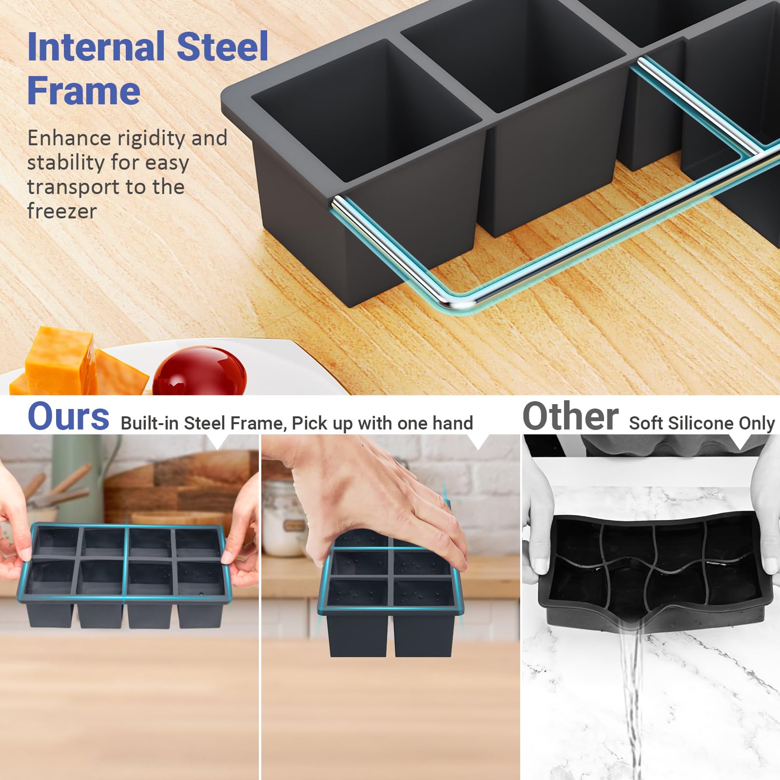 Large Ice Cube Trays for Whiskey