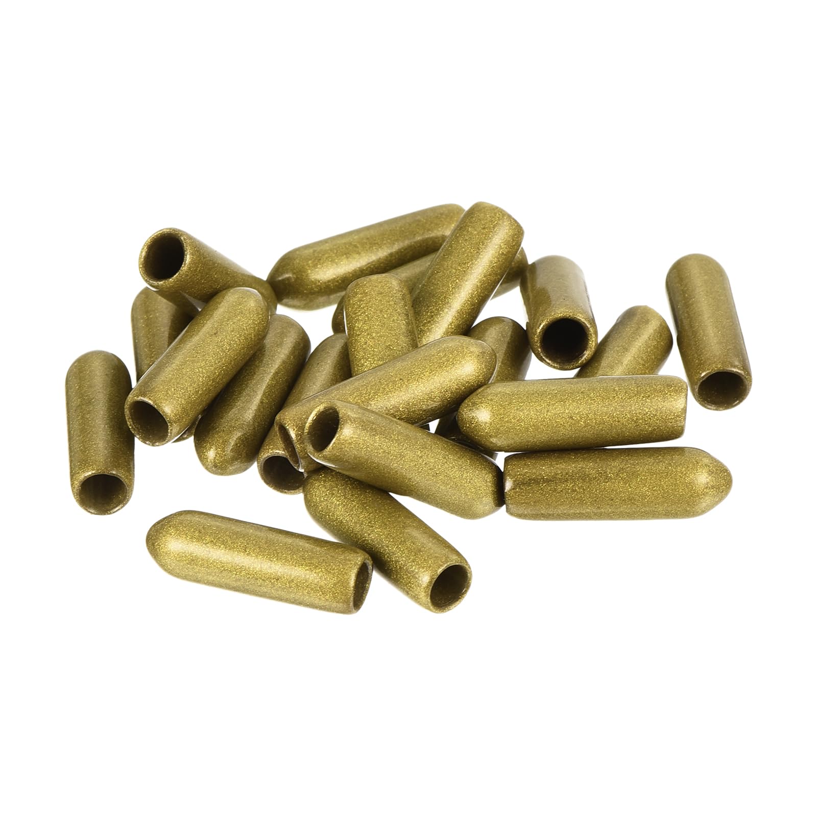 20pcs Rubber End Caps 4mm ID Vinyl Round Tube Bolt Cap Cover Thread Protectors Gold