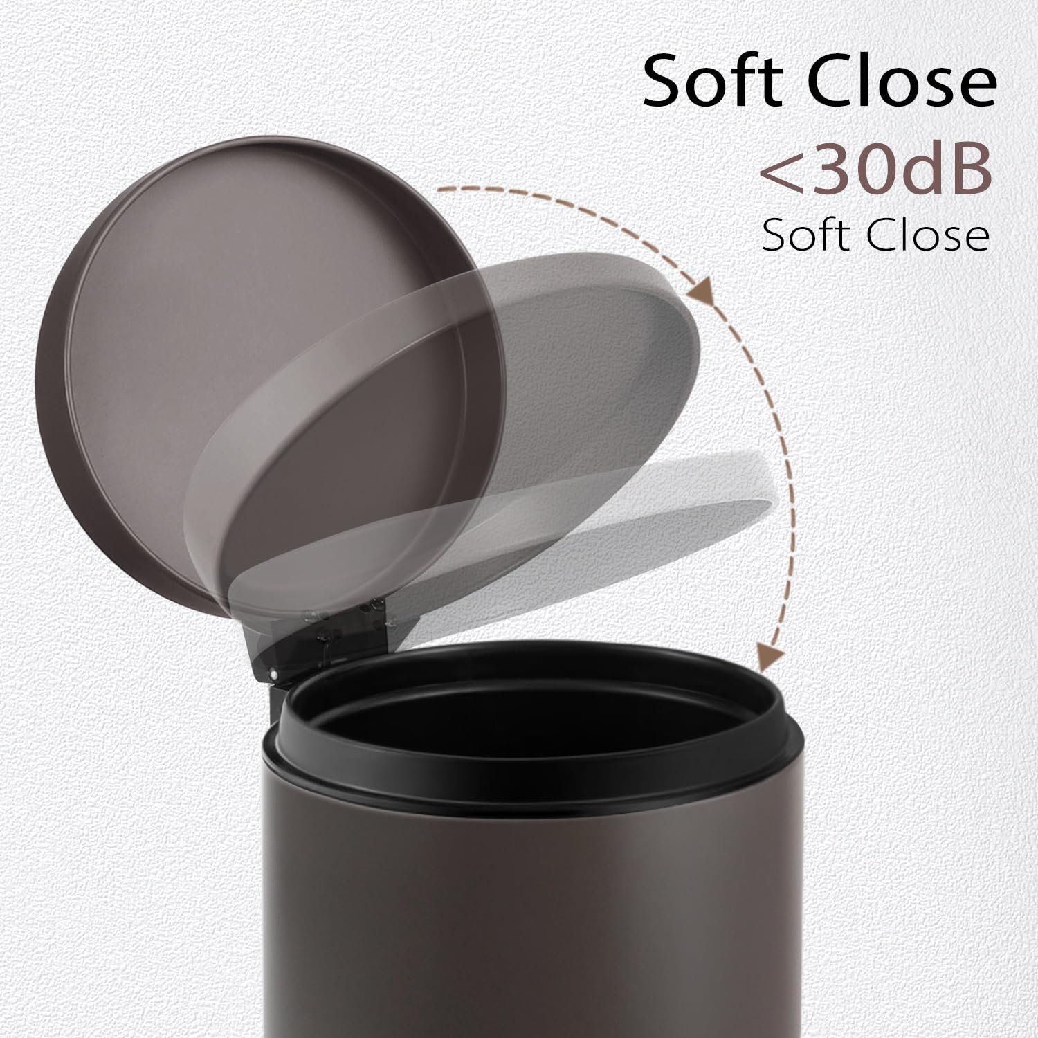 Small Bathroom Trash Can with Lid Soft Close